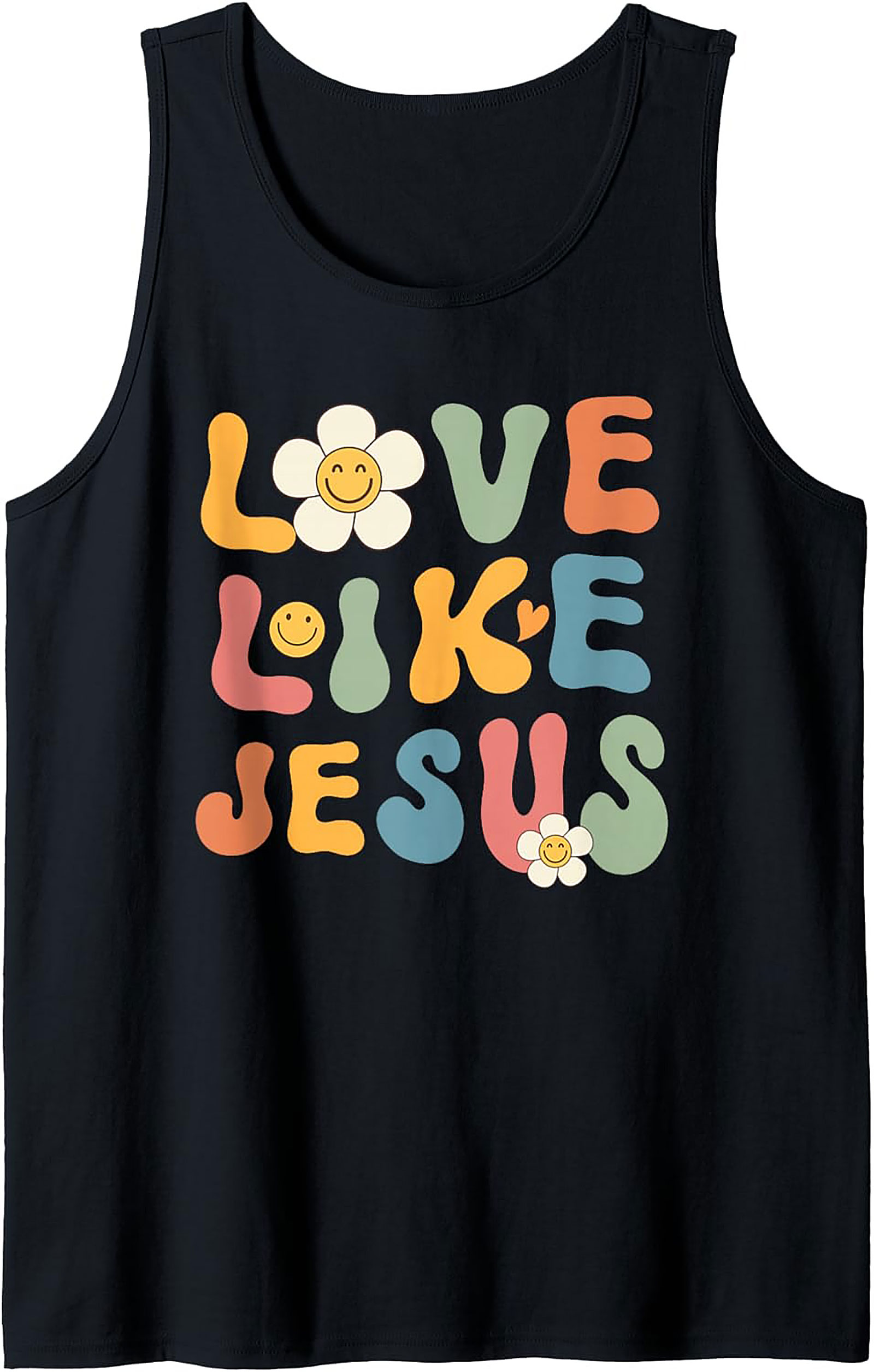 Love Like Jesus Groovy Christian Tank Top | Retro Sleeveless