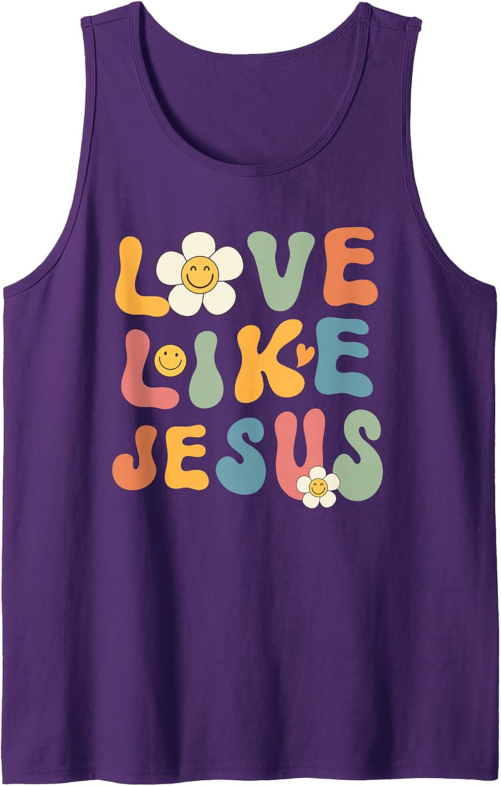 Love Like Jesus Groovy Christian Tank Top | Retro Sleeveless