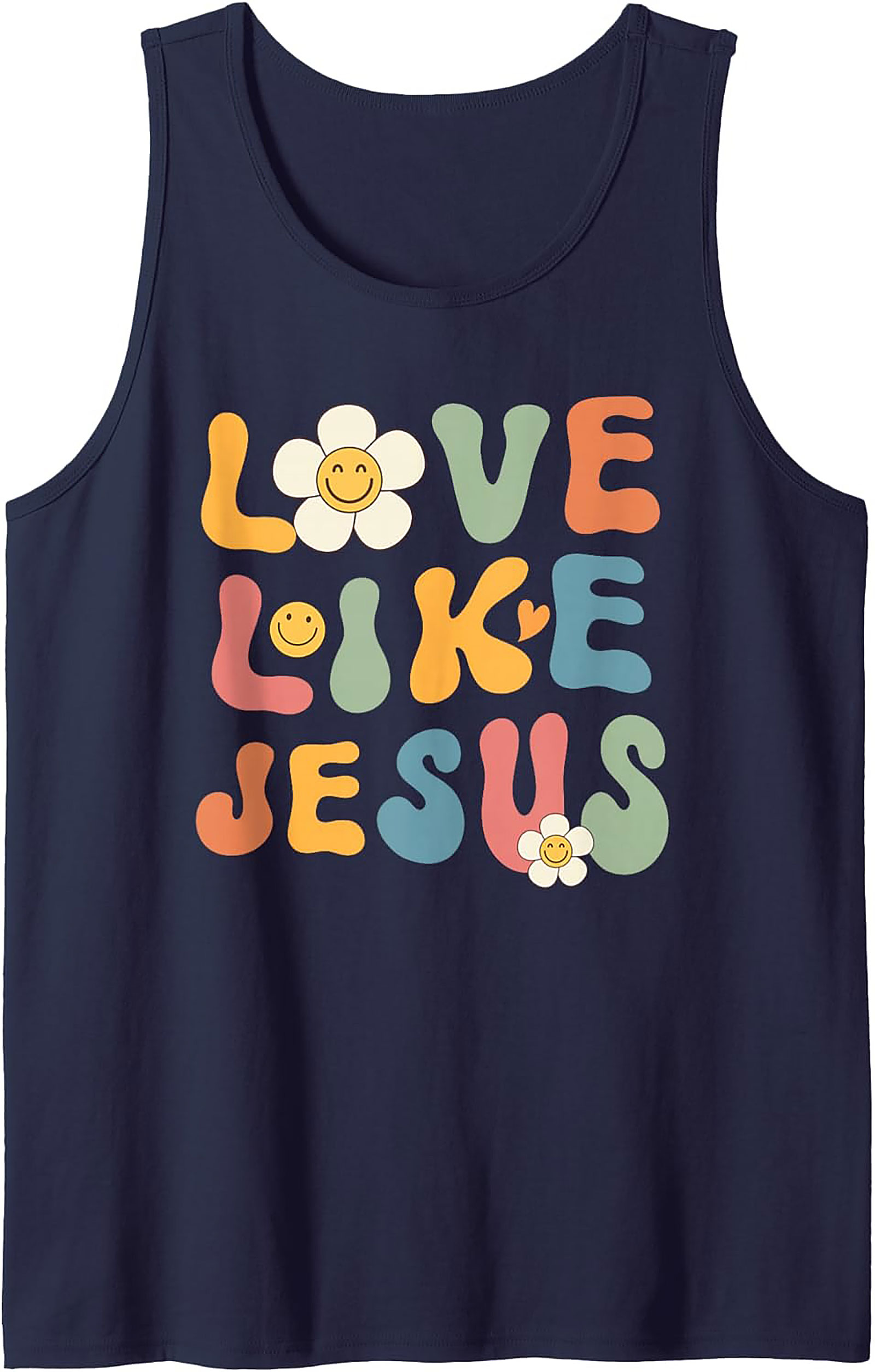 Love Like Jesus Groovy Christian Tank Top | Retro Sleeveless