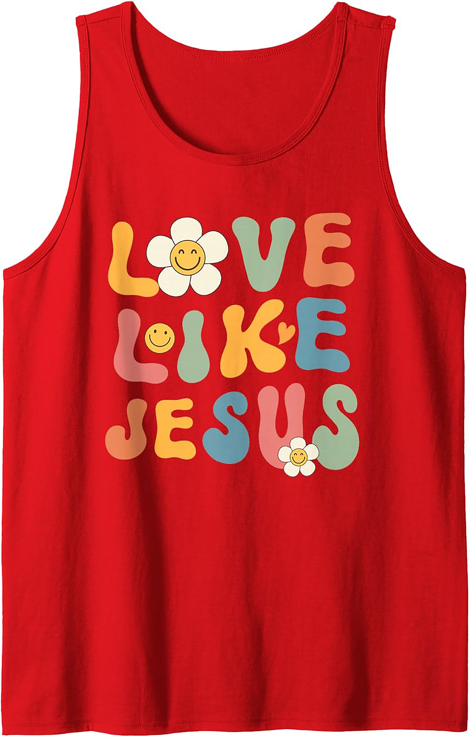 Love Like Jesus Groovy Christian Tank Top | Retro Sleeveless