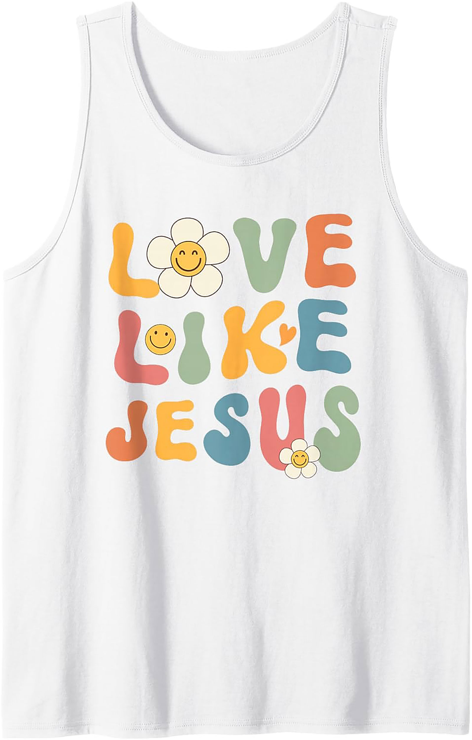 Love Like Jesus Groovy Christian Tank Top | Retro Sleeveless