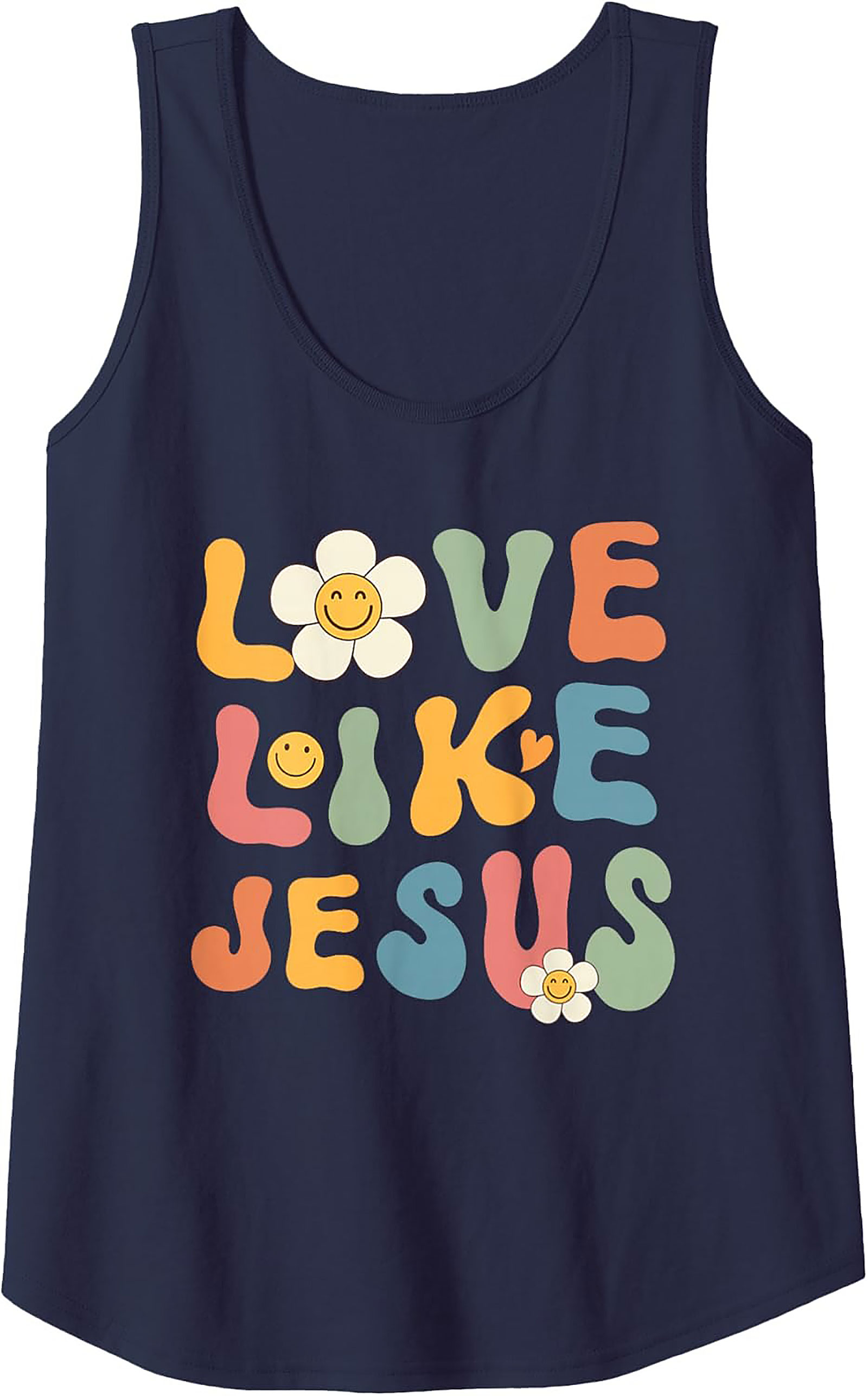 Love Like Jesus Groovy Christian Tank Top | Retro Sleeveless