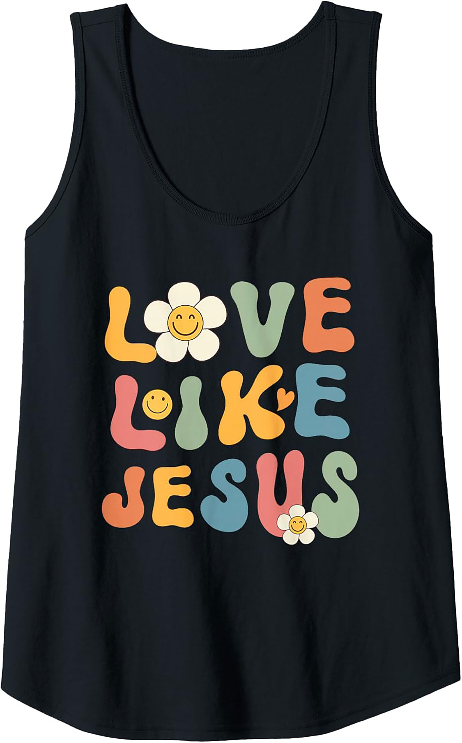 Love Like Jesus Groovy Christian Tank Top | Retro Sleeveless