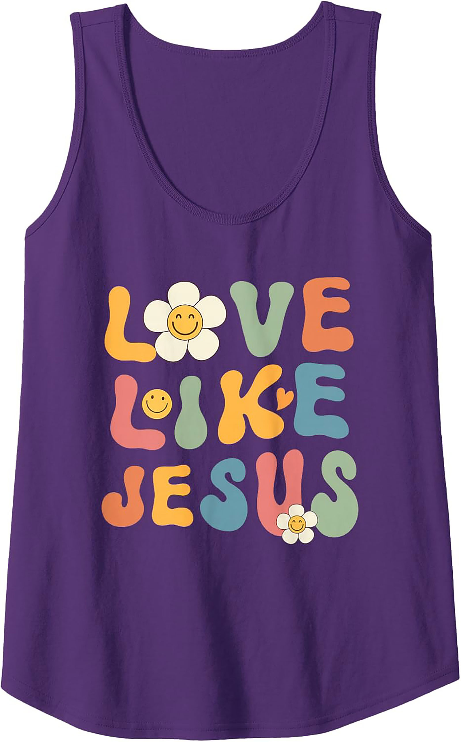 Love Like Jesus Groovy Christian Tank Top | Retro Sleeveless