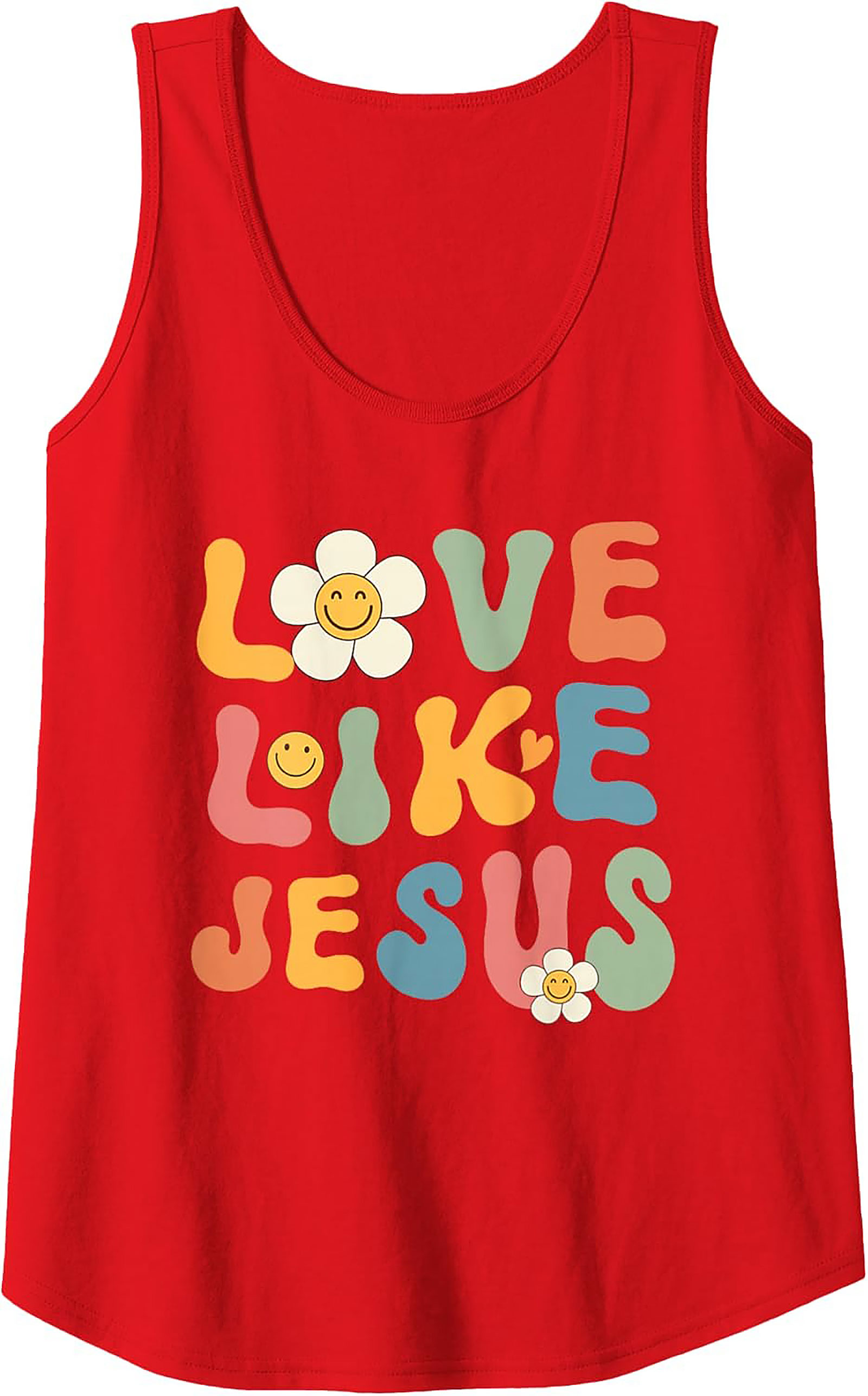 Love Like Jesus Groovy Christian Tank Top | Retro Sleeveless
