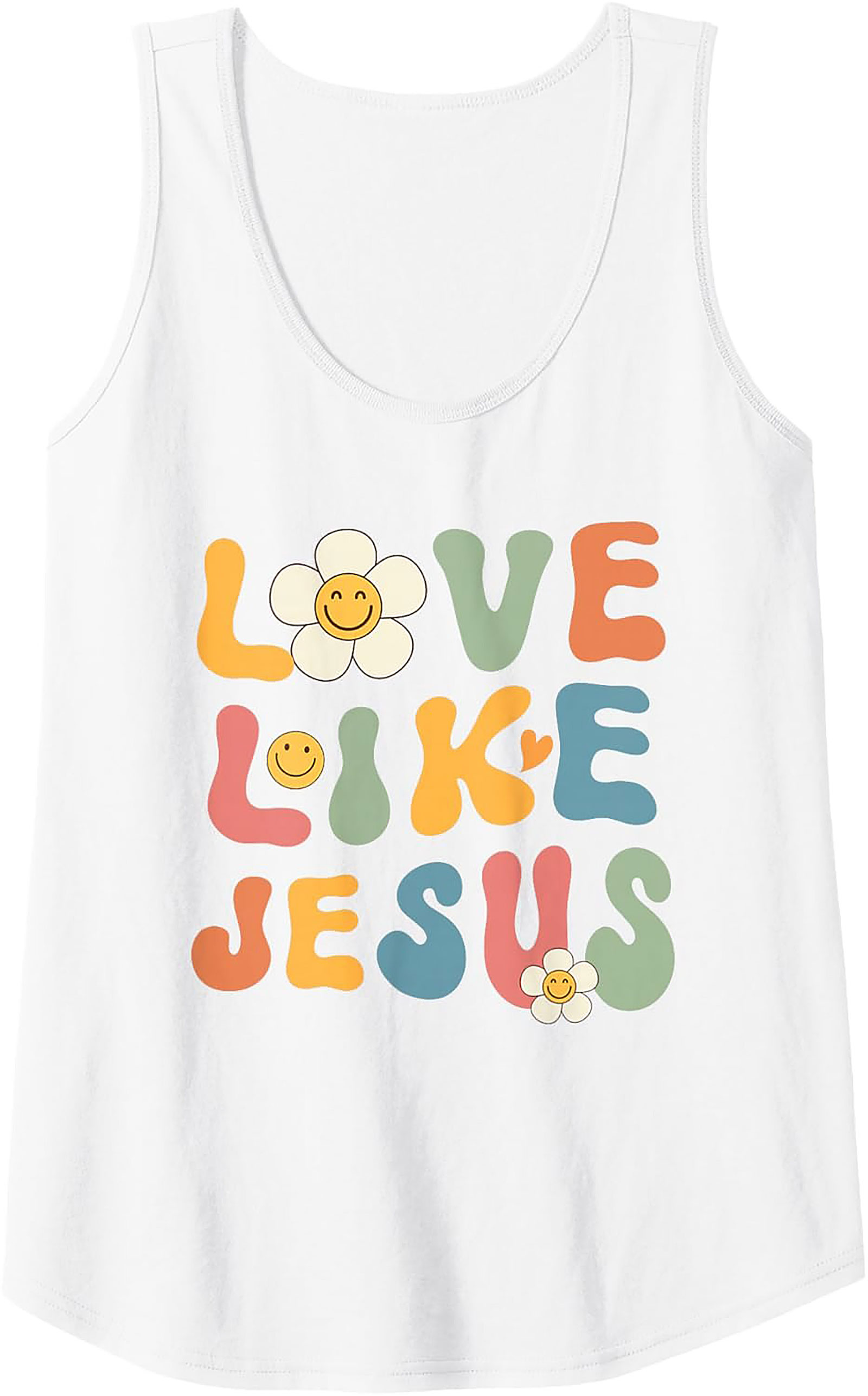 Love Like Jesus Groovy Christian Tank Top | Retro Sleeveless