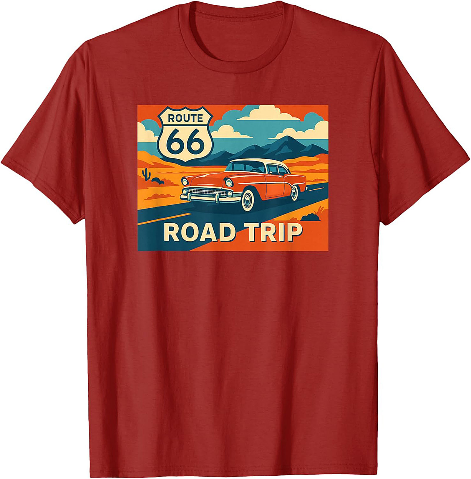 Route 66 Graphic Tee Vintage Road Trip Unisex Shirt