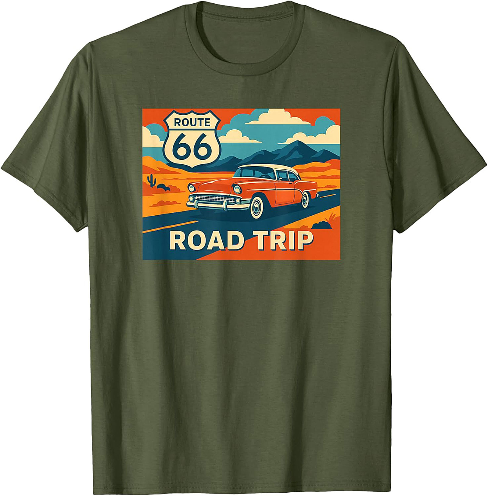 Route 66 Graphic Tee Vintage Road Trip Unisex Shirt