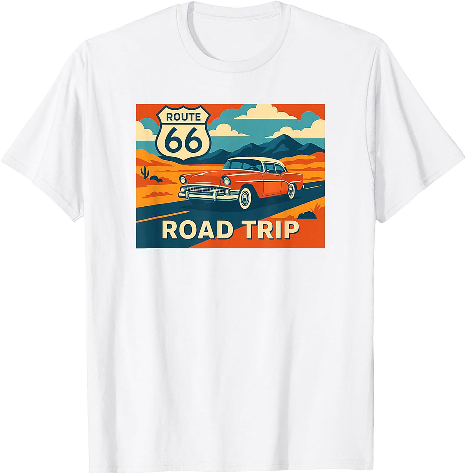 Route 66 Graphic Tee Vintage Road Trip Unisex Shirt