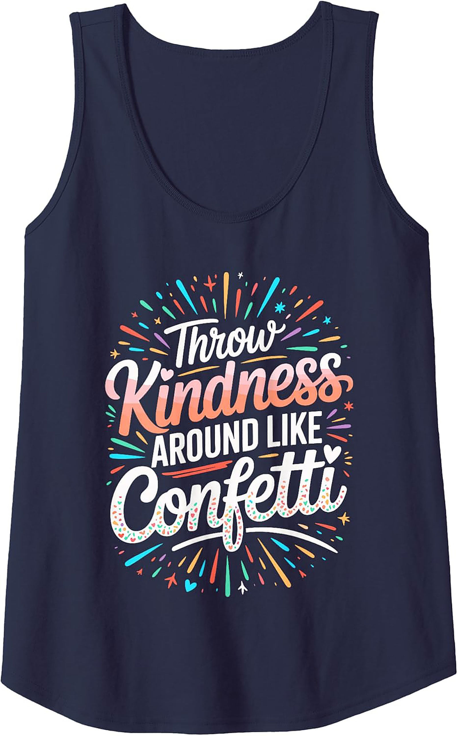 Kindness Confetti Graphic Tank Top | Positive Sleeveless Shirt