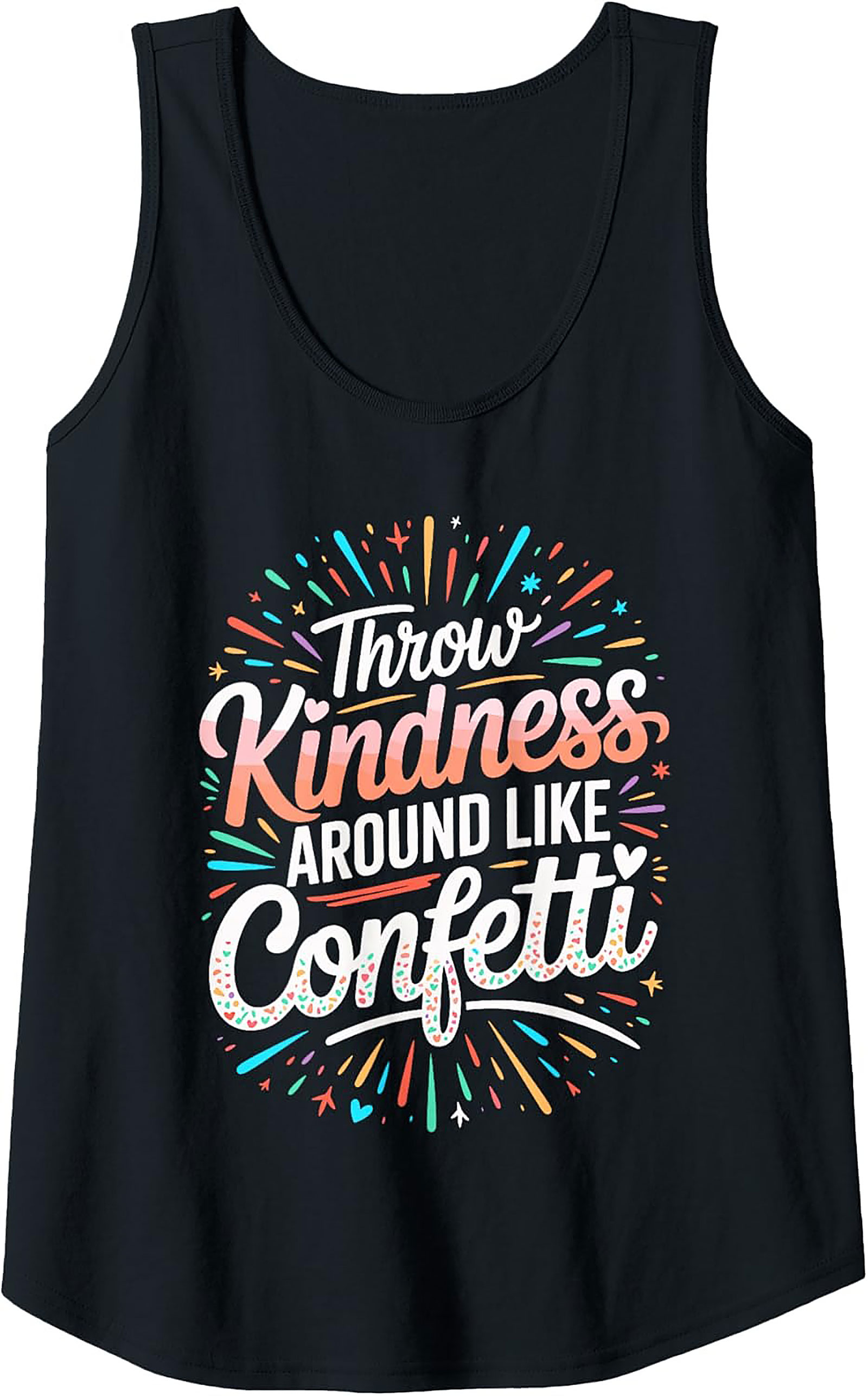 Kindness Confetti Graphic Tank Top | Positive Sleeveless Shirt