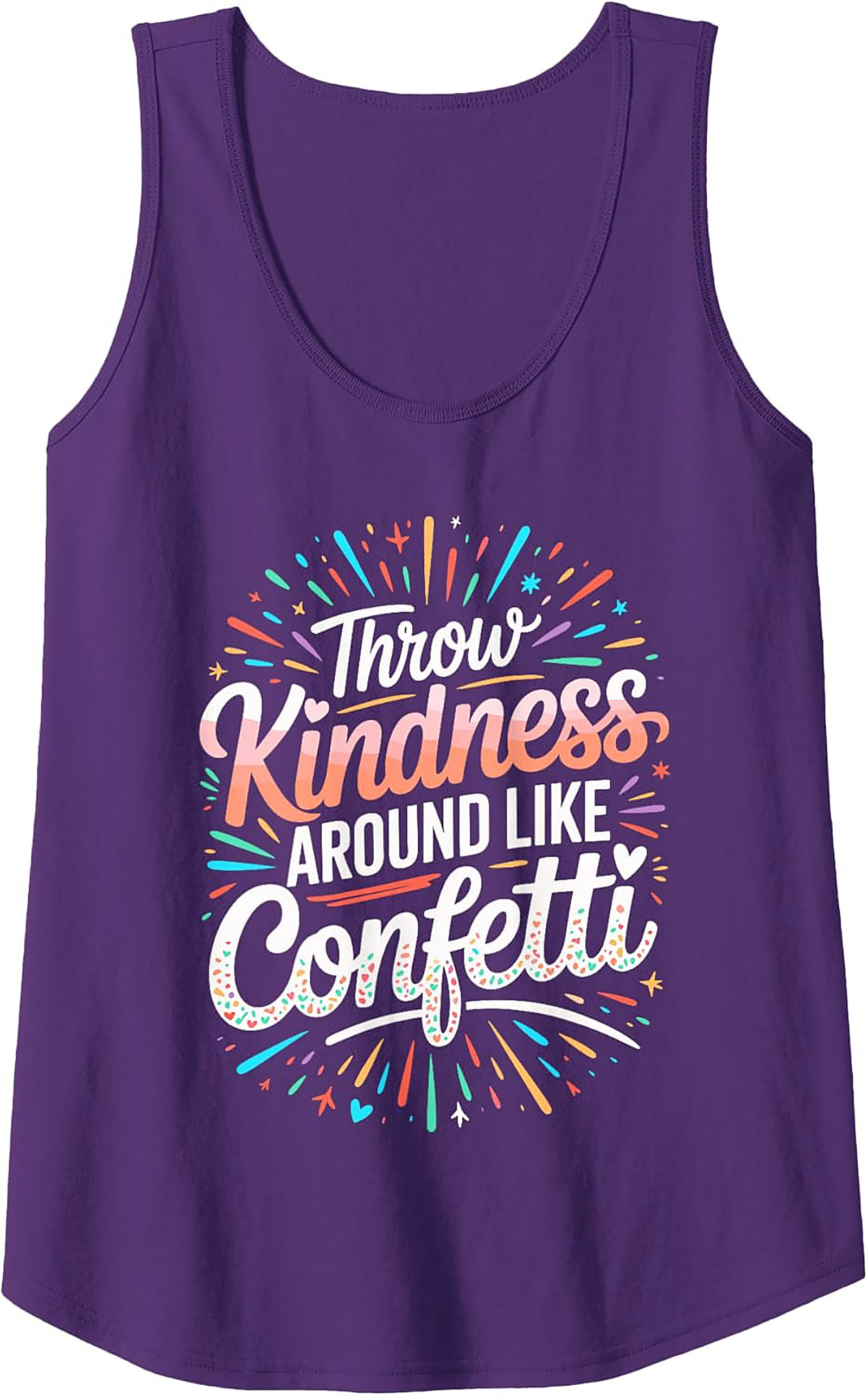 Kindness Confetti Graphic Tank Top | Positive Sleeveless Shirt