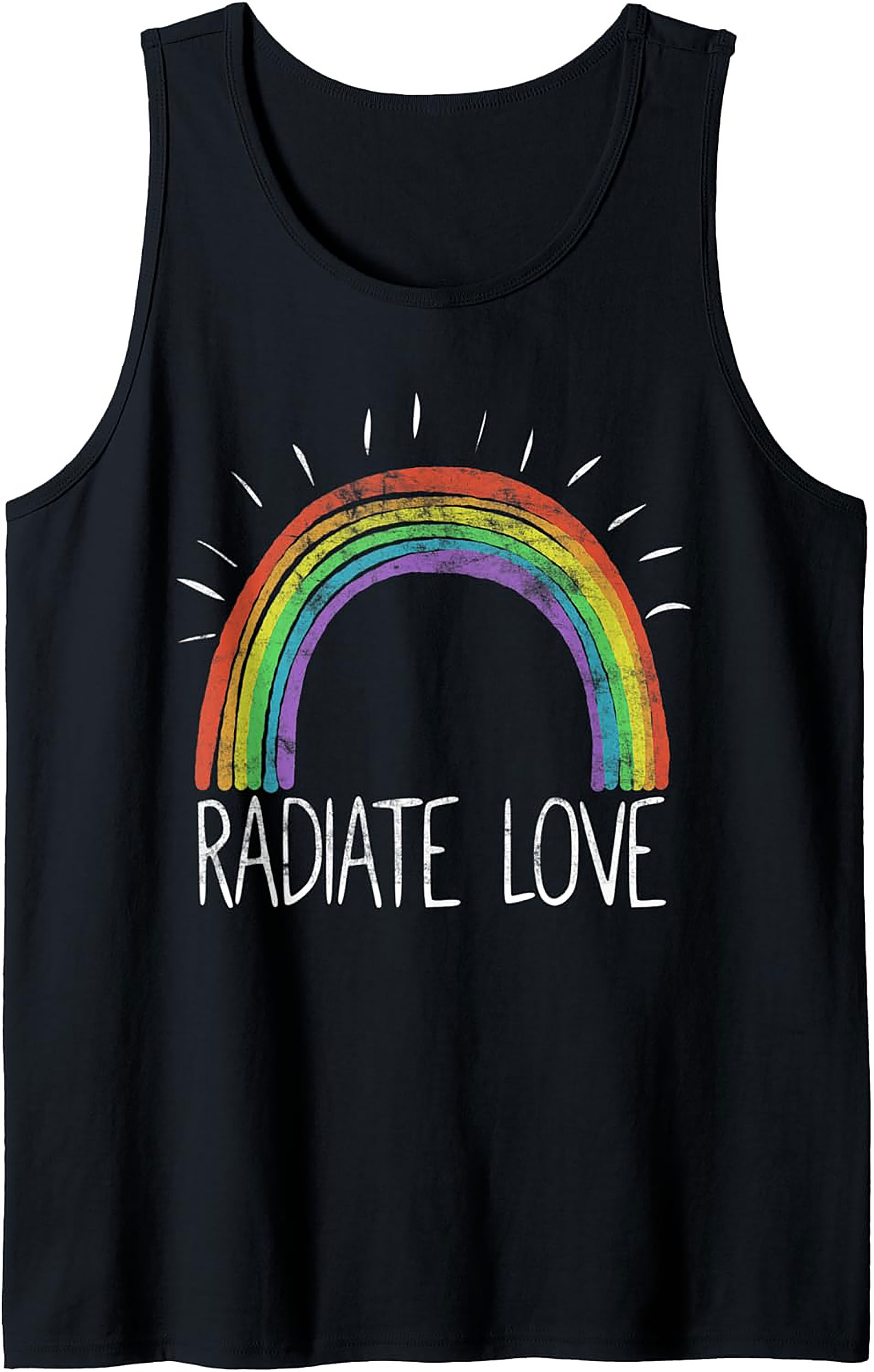 Radiate Love Rainbow Graphic Tank Top | Unisex Sleeveless