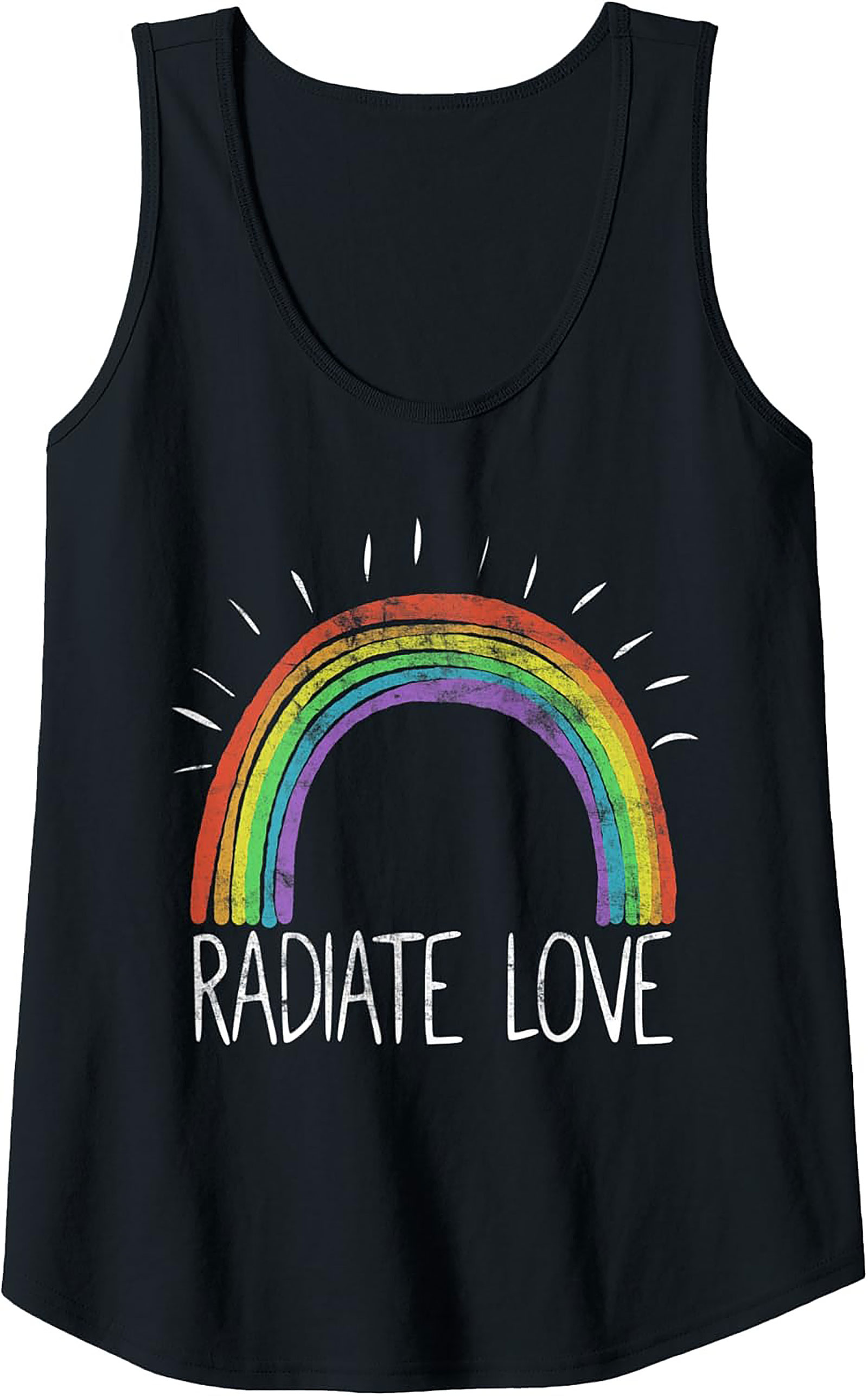 Radiate Love Rainbow Graphic Tank Top | Unisex Sleeveless