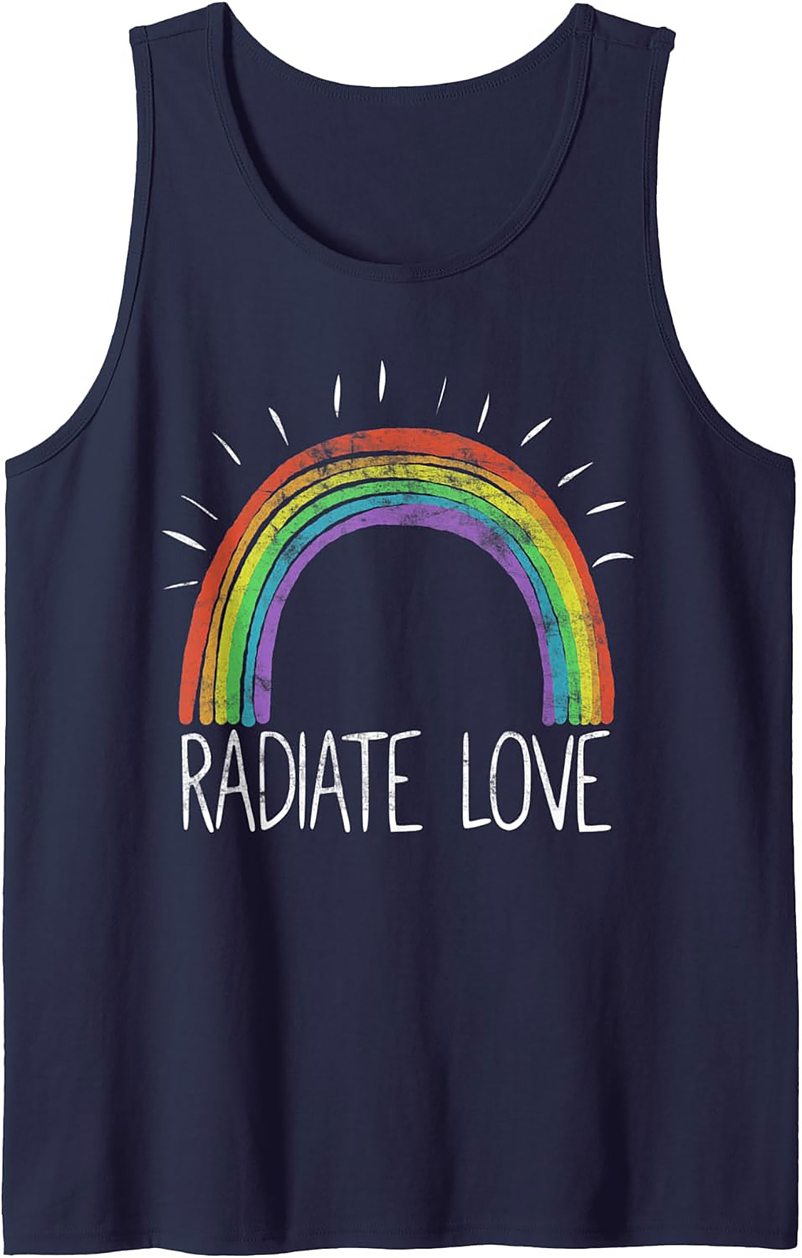Radiate Love Rainbow Graphic Tank Top | Unisex Sleeveless