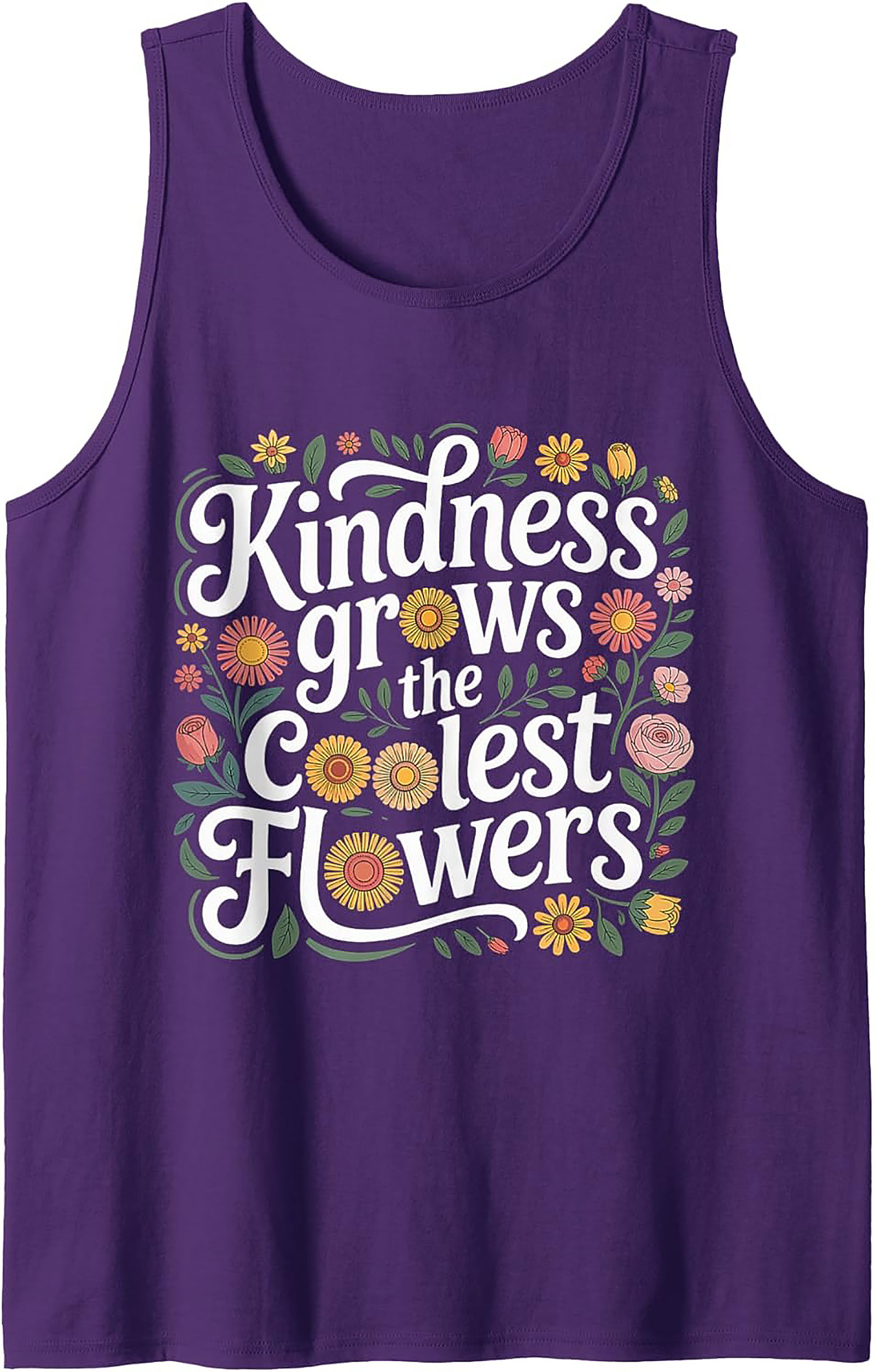Kindness Grows Flowers Graphic Tank Top | Sleeveless Shirt