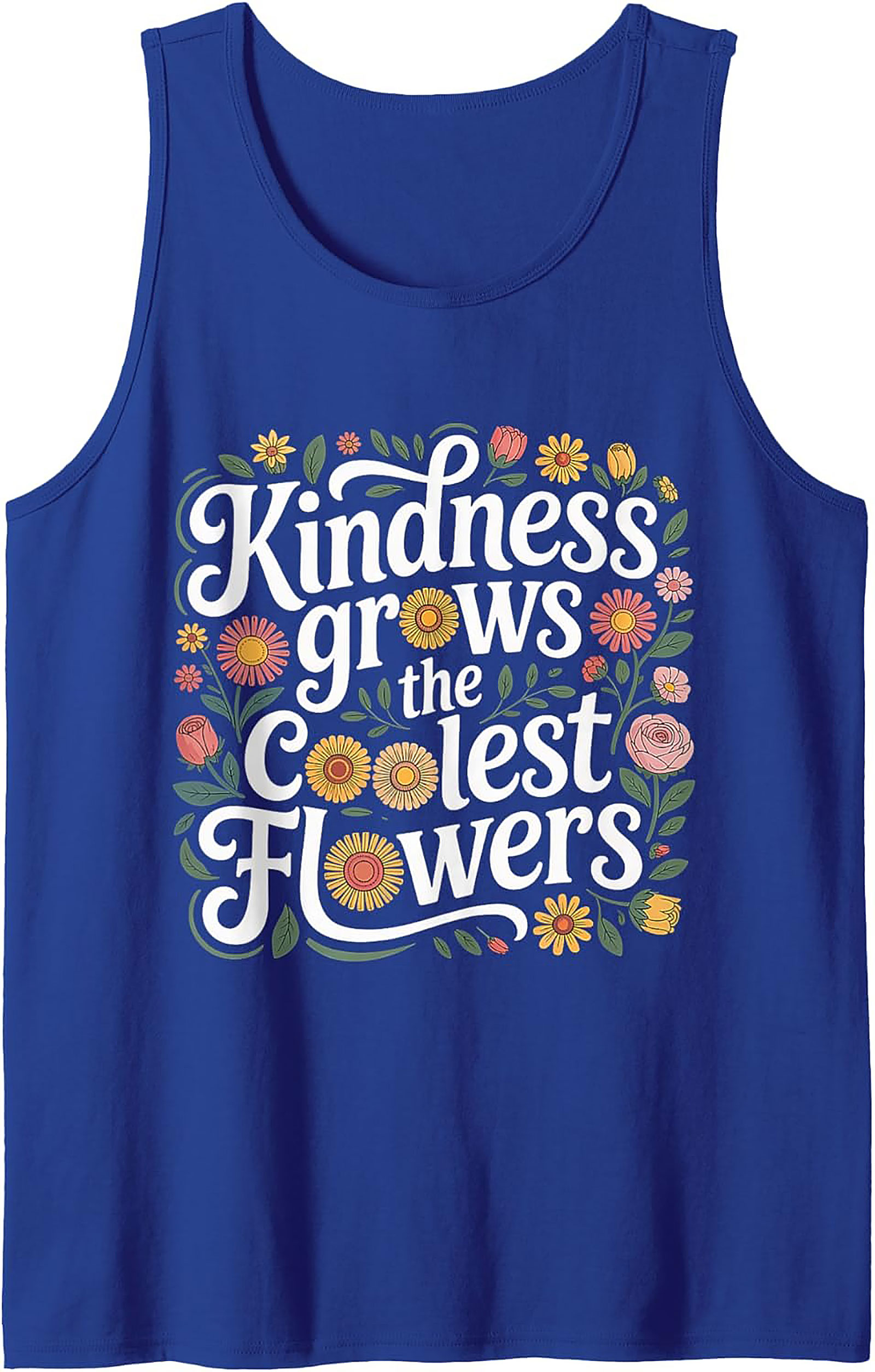 Kindness Grows Flowers Graphic Tank Top | Sleeveless Shirt