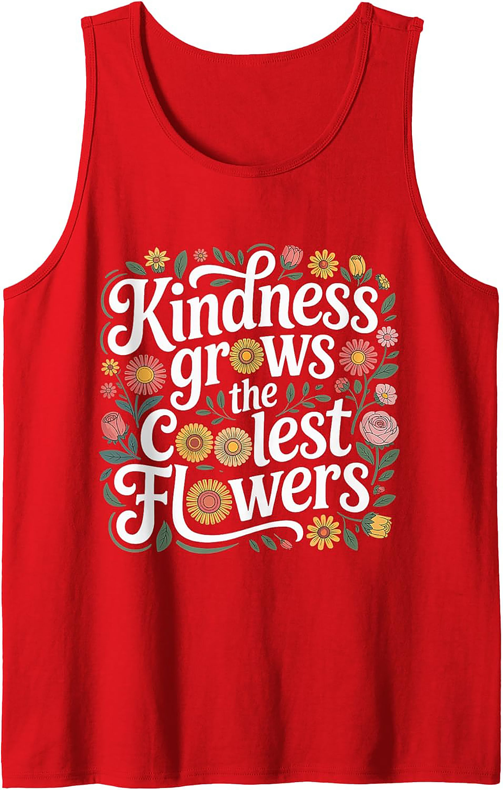 Kindness Grows Flowers Graphic Tank Top | Sleeveless Shirt