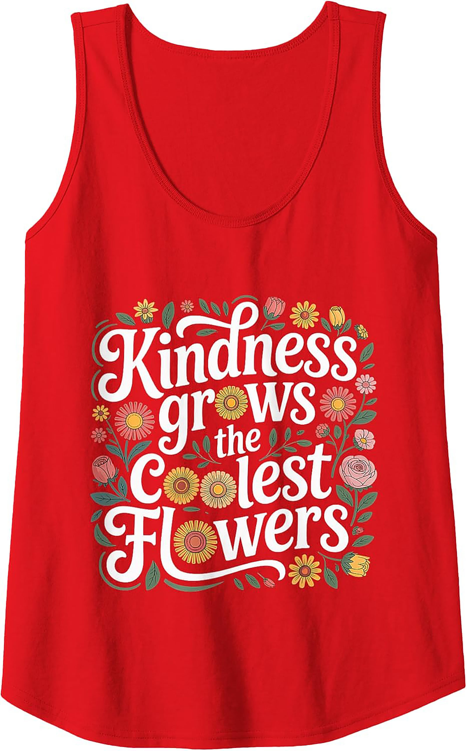 Kindness Grows Flowers Graphic Tank Top | Sleeveless Shirt