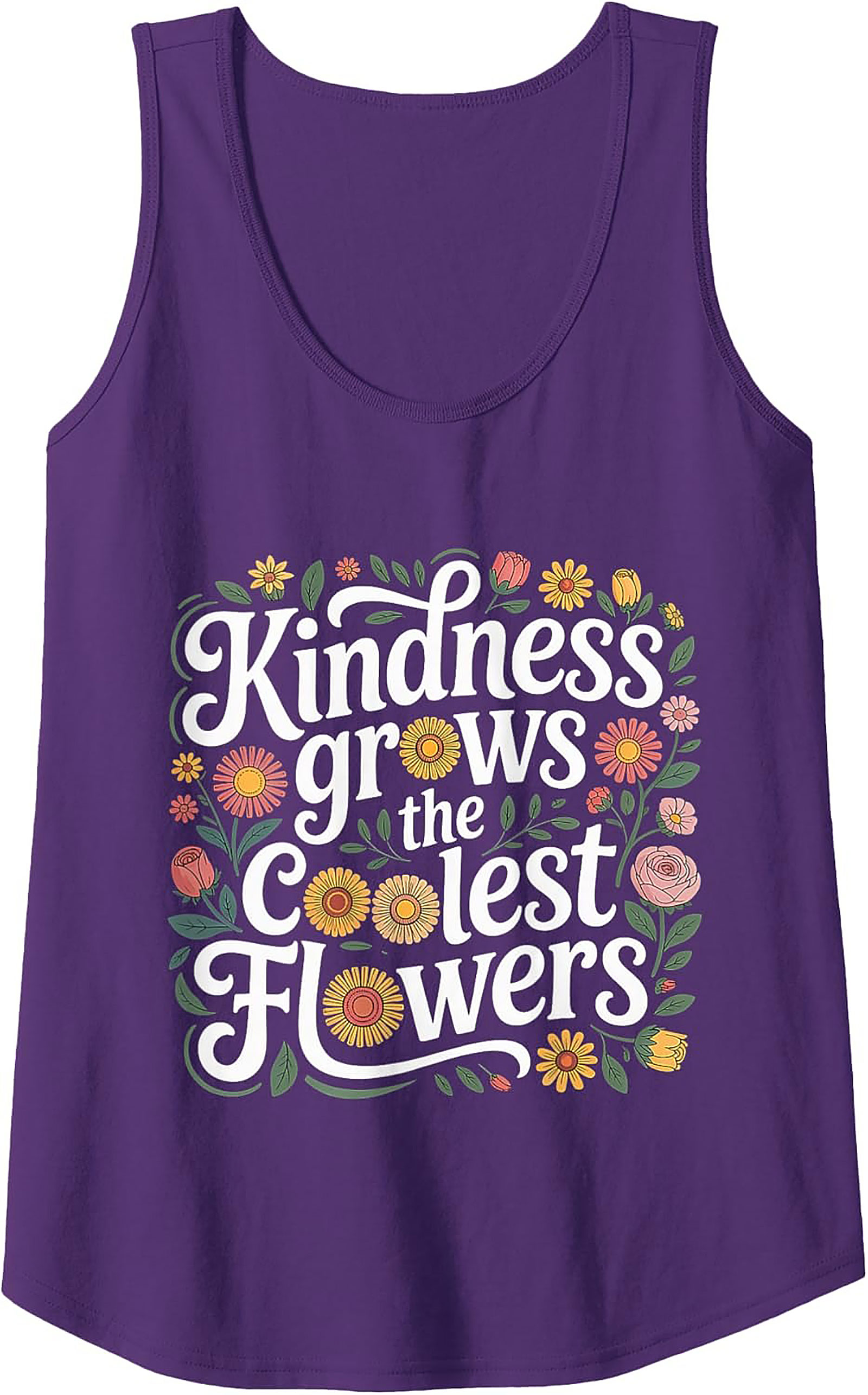 Kindness Grows Flowers Graphic Tank Top | Sleeveless Shirt
