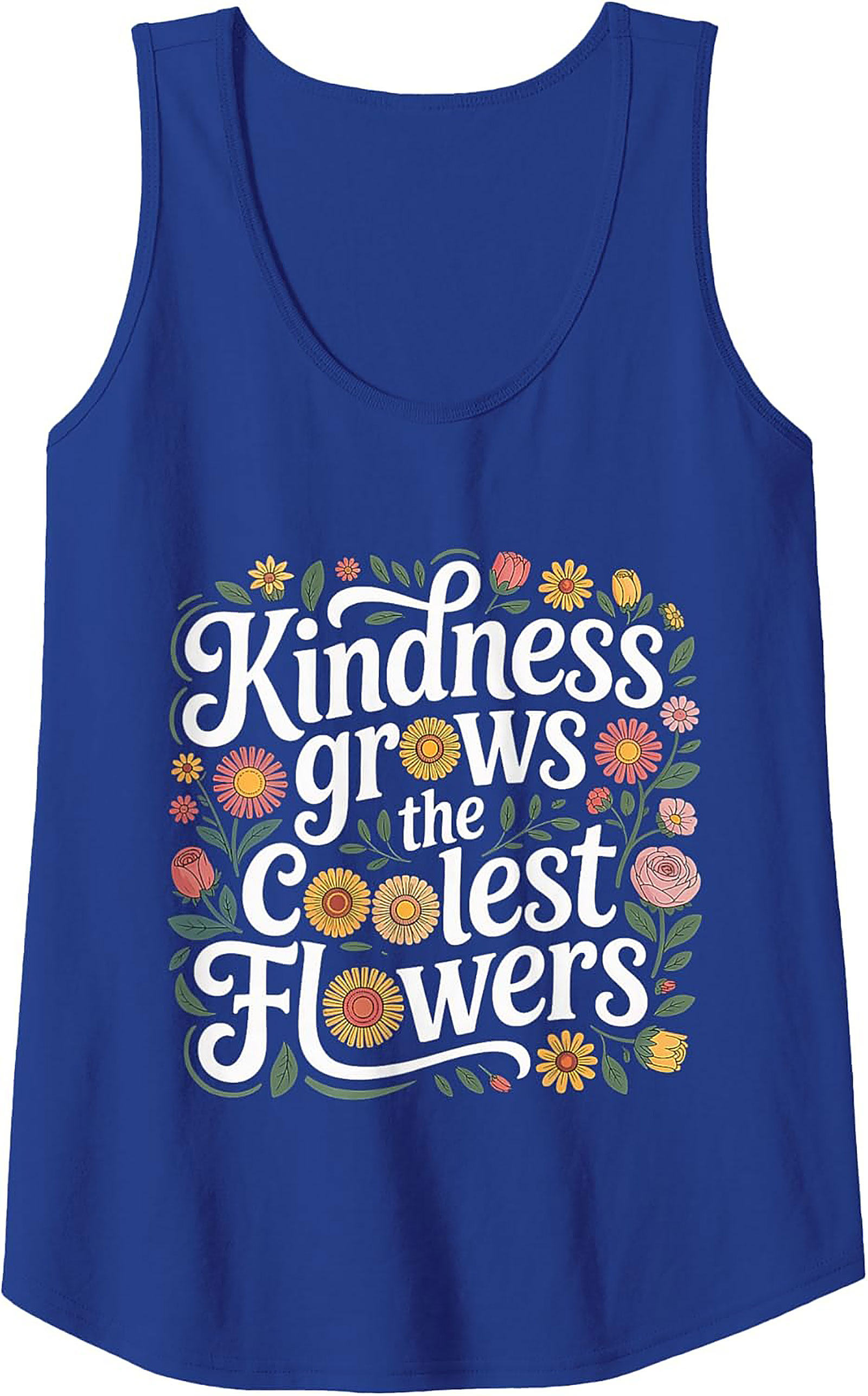 Kindness Grows Flowers Graphic Tank Top | Sleeveless Shirt