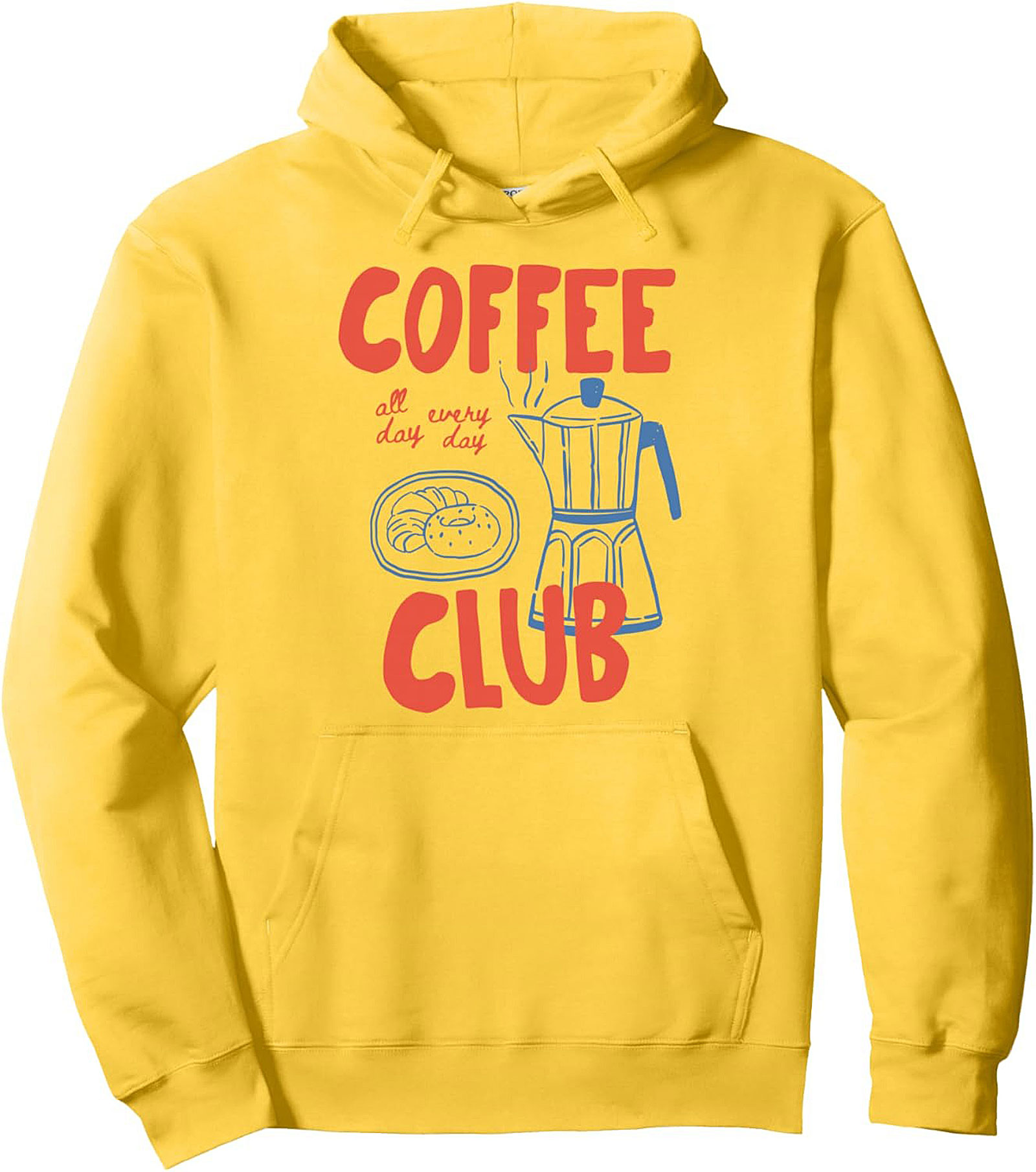 Retro Coffee Club Pullover Hoodie Cozy & Graphic