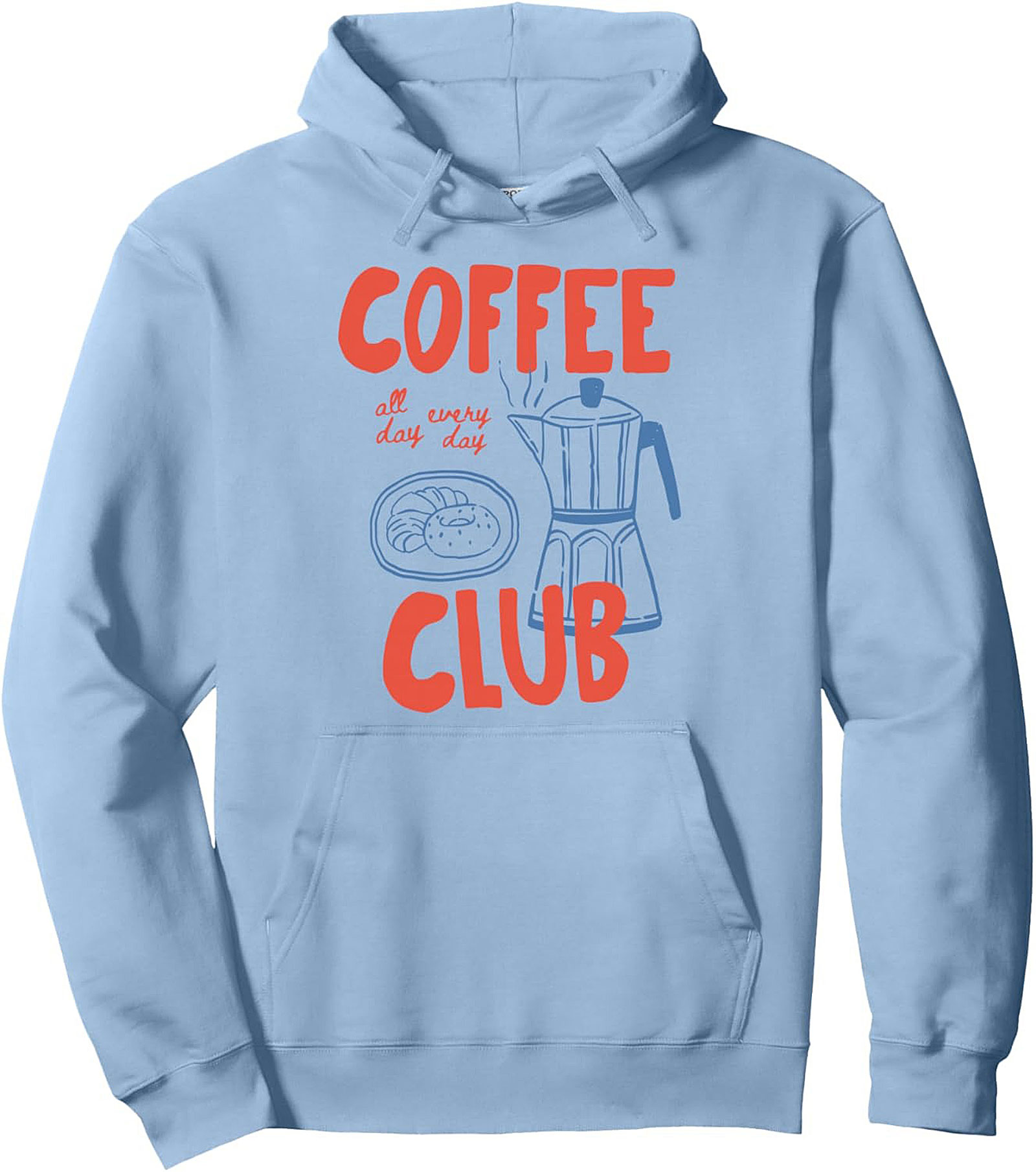 Retro Coffee Club Pullover Hoodie Cozy & Graphic
