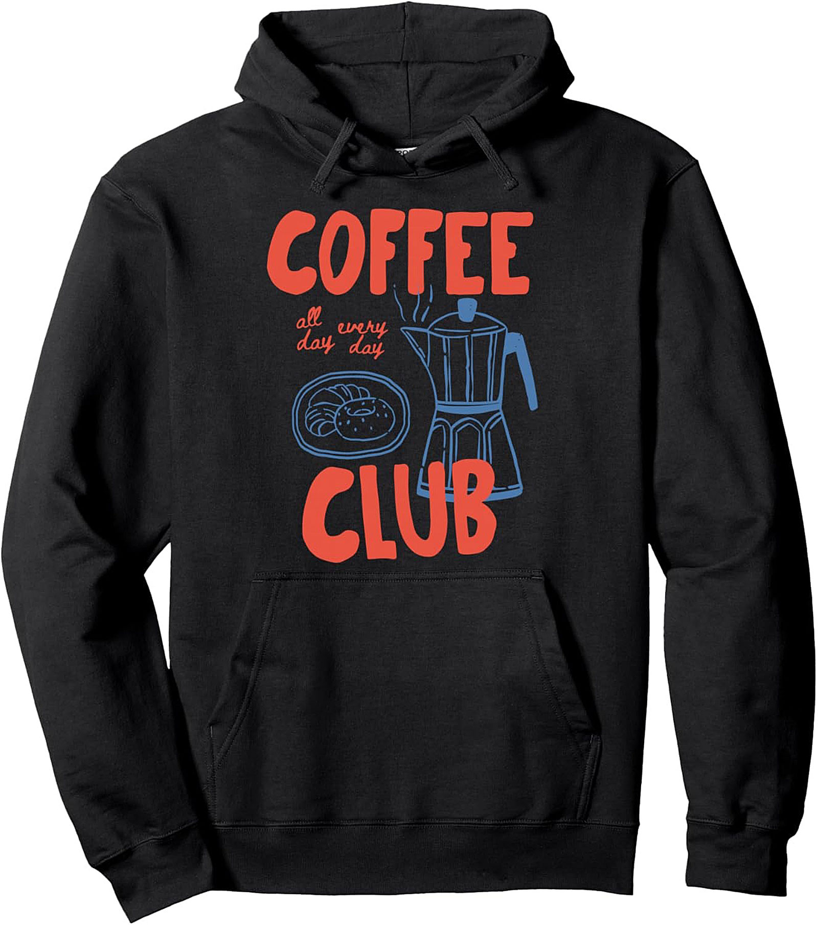 Retro Coffee Club Pullover Hoodie Cozy & Graphic