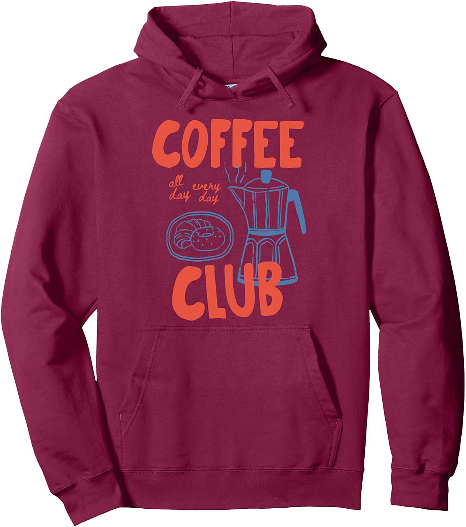 Retro Coffee Club Pullover Hoodie Cozy & Graphic