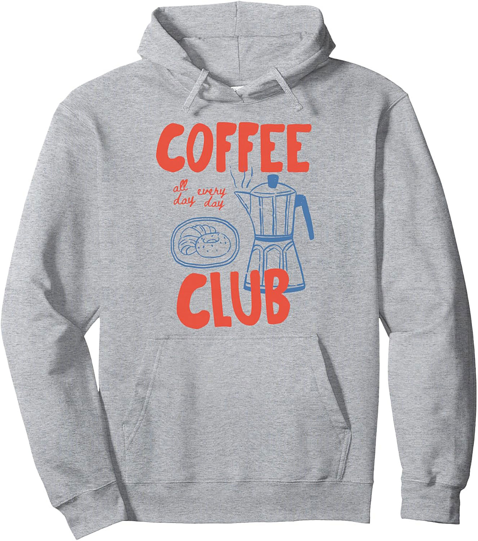 Retro Coffee Club Pullover Hoodie Cozy & Graphic