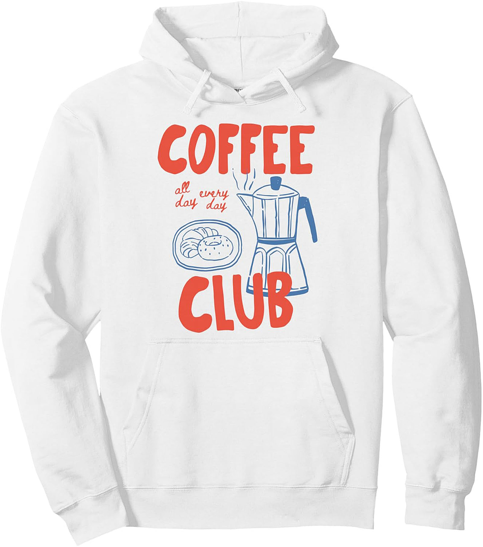 Retro Coffee Club Pullover Hoodie Cozy & Graphic
