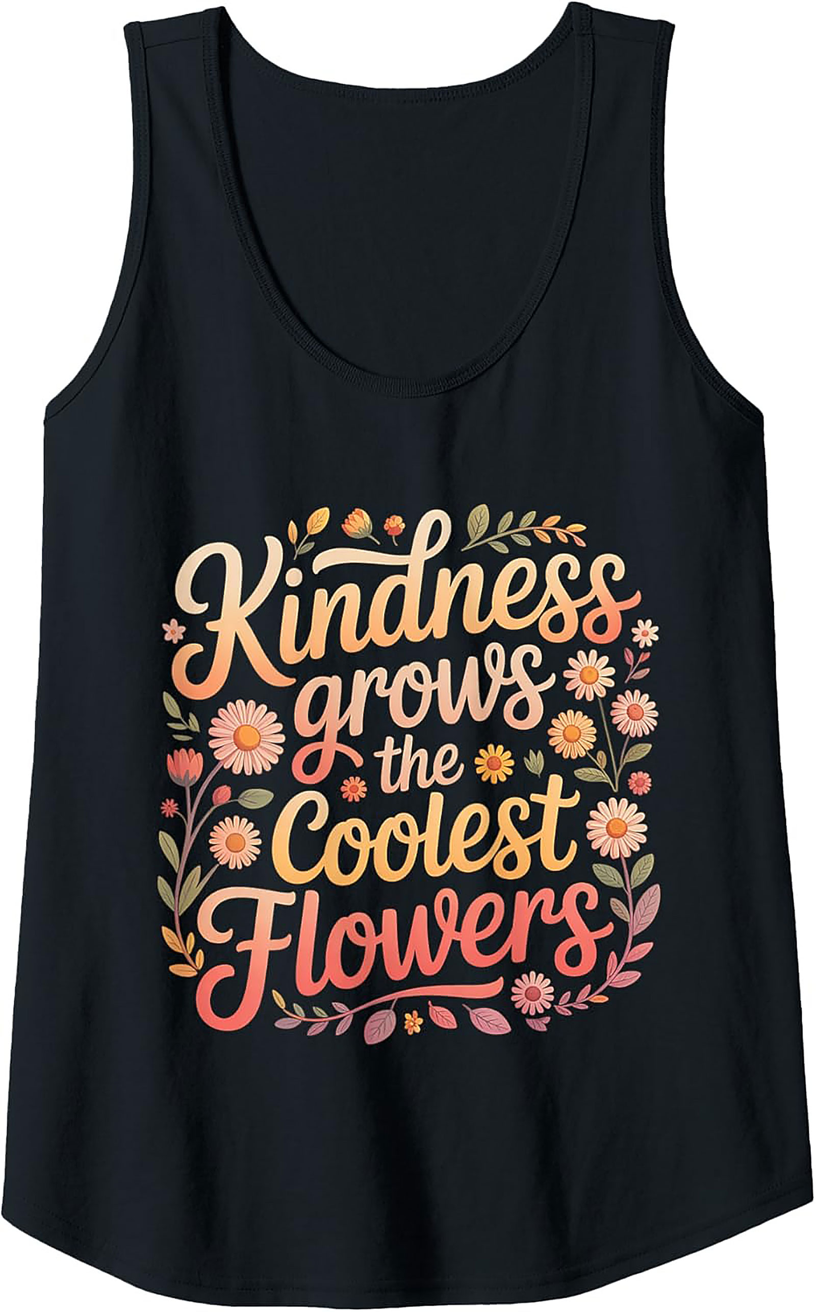 Kindness Grows Flowers Graphic Tank | Summer Sleeveless Shirt