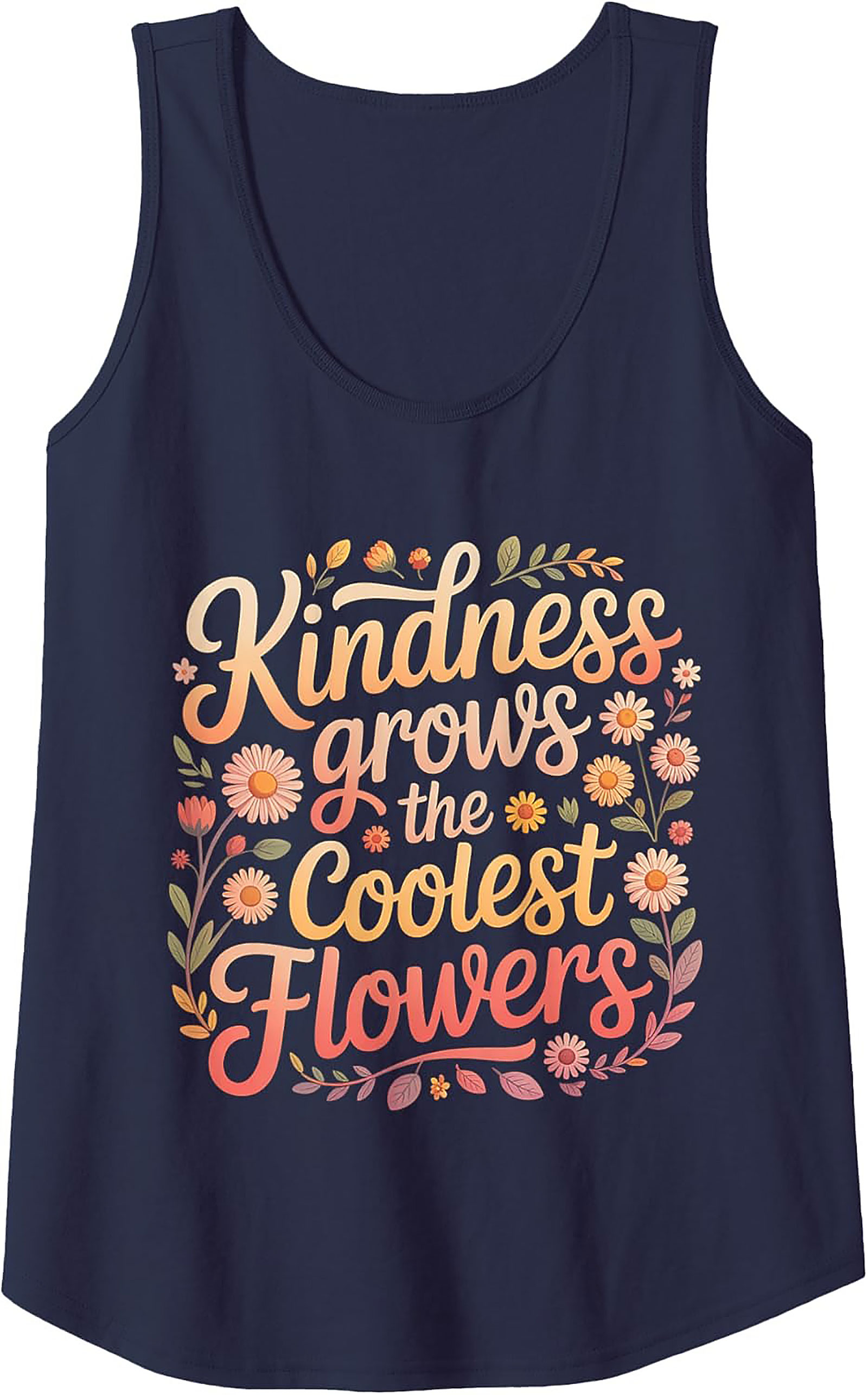 Kindness Grows Flowers Graphic Tank | Summer Sleeveless Shirt