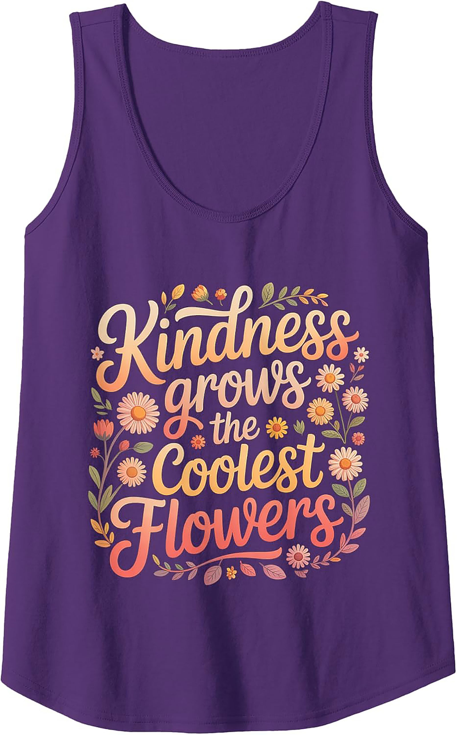 Kindness Grows Flowers Graphic Tank | Summer Sleeveless Shirt