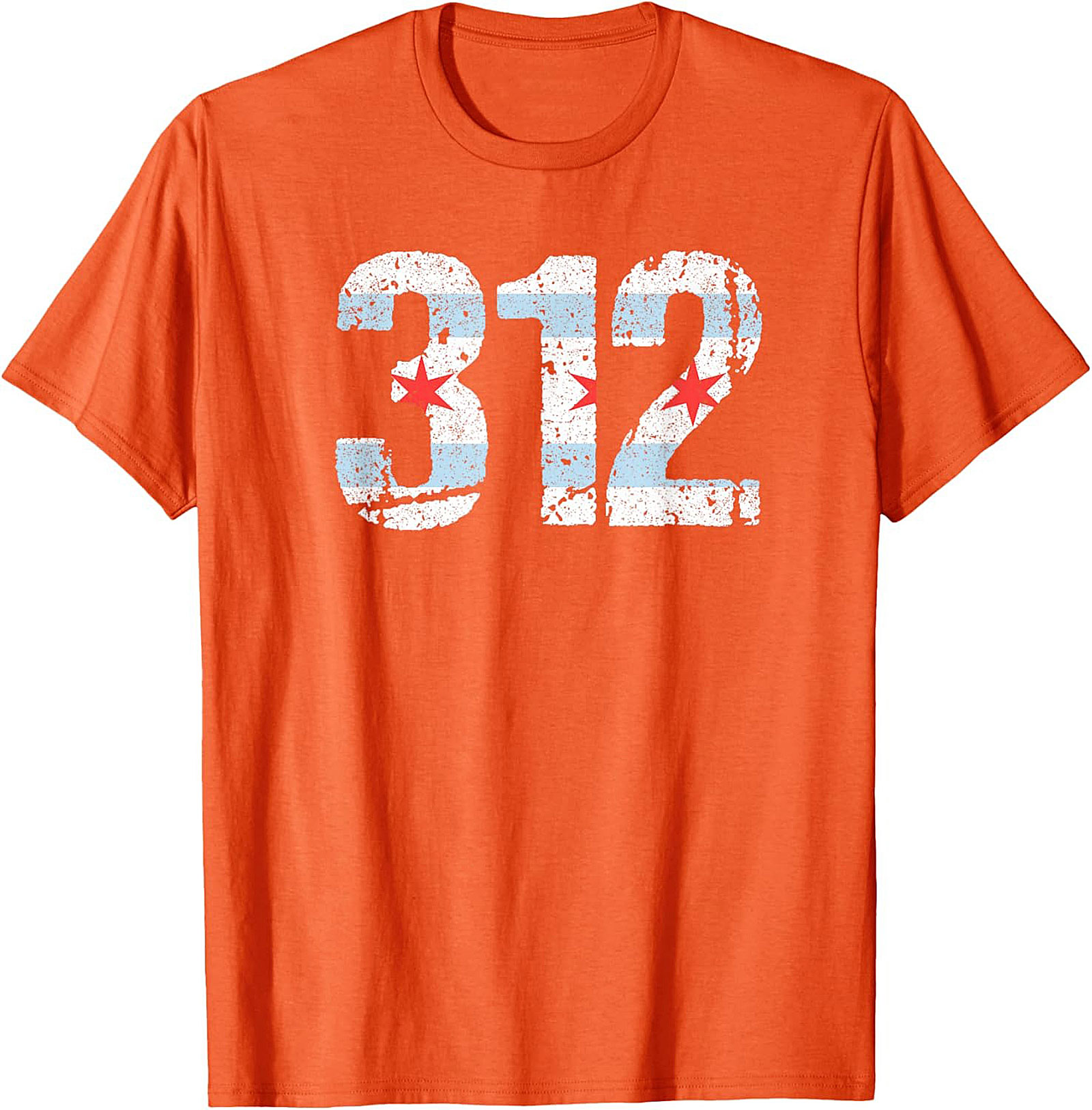 Chicago 312 Area Code T-Shirt Distressed Flag Unisex Tee