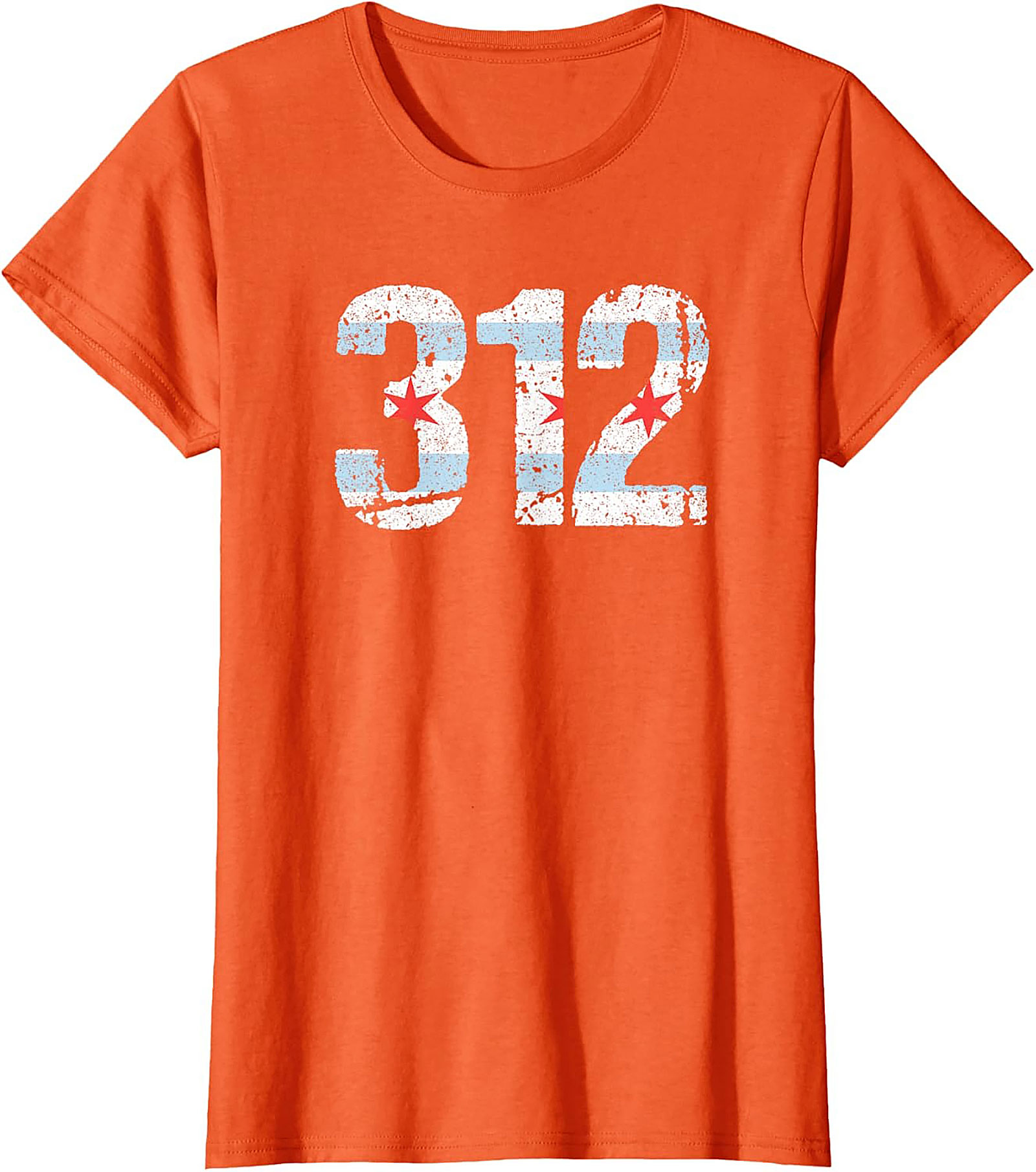Chicago 312 Area Code T-Shirt Distressed Flag Unisex Tee