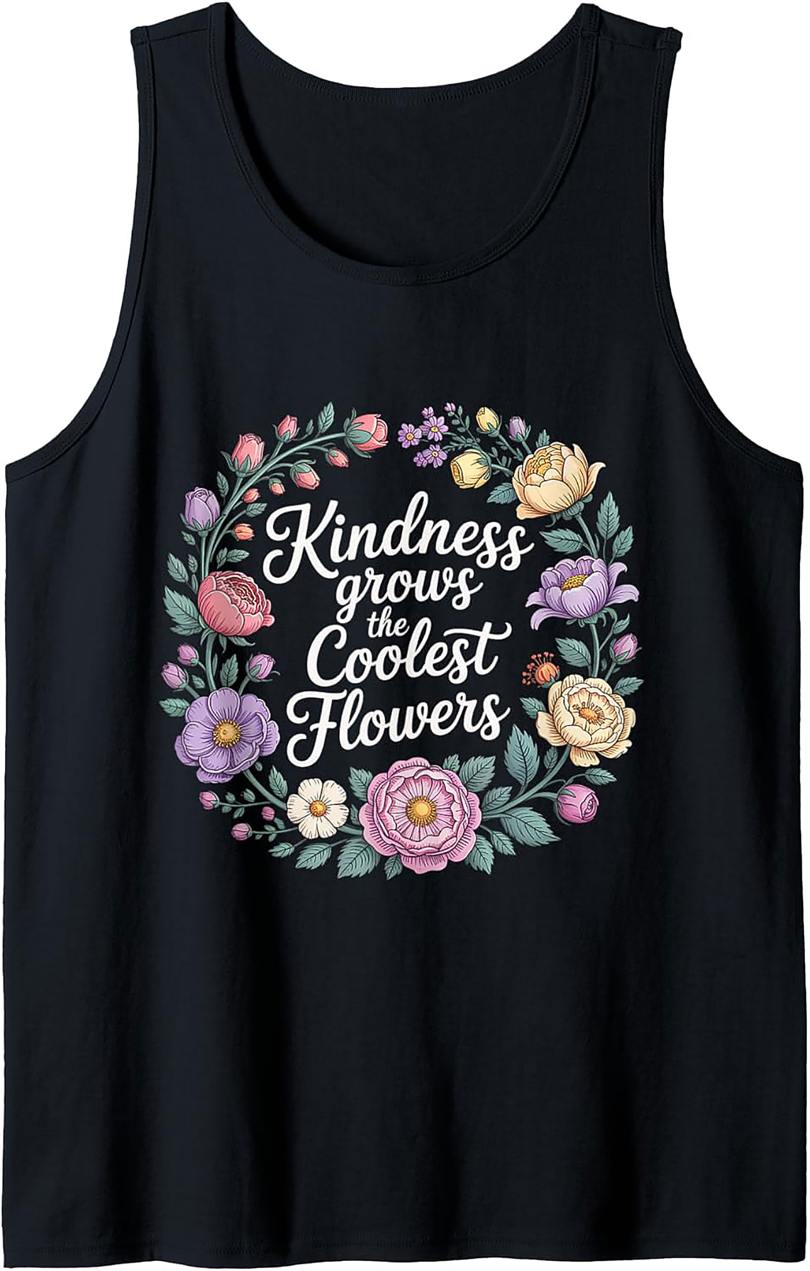 Kindness Grows Flowers Graphic Tank | Summer Sleeveless Shirt