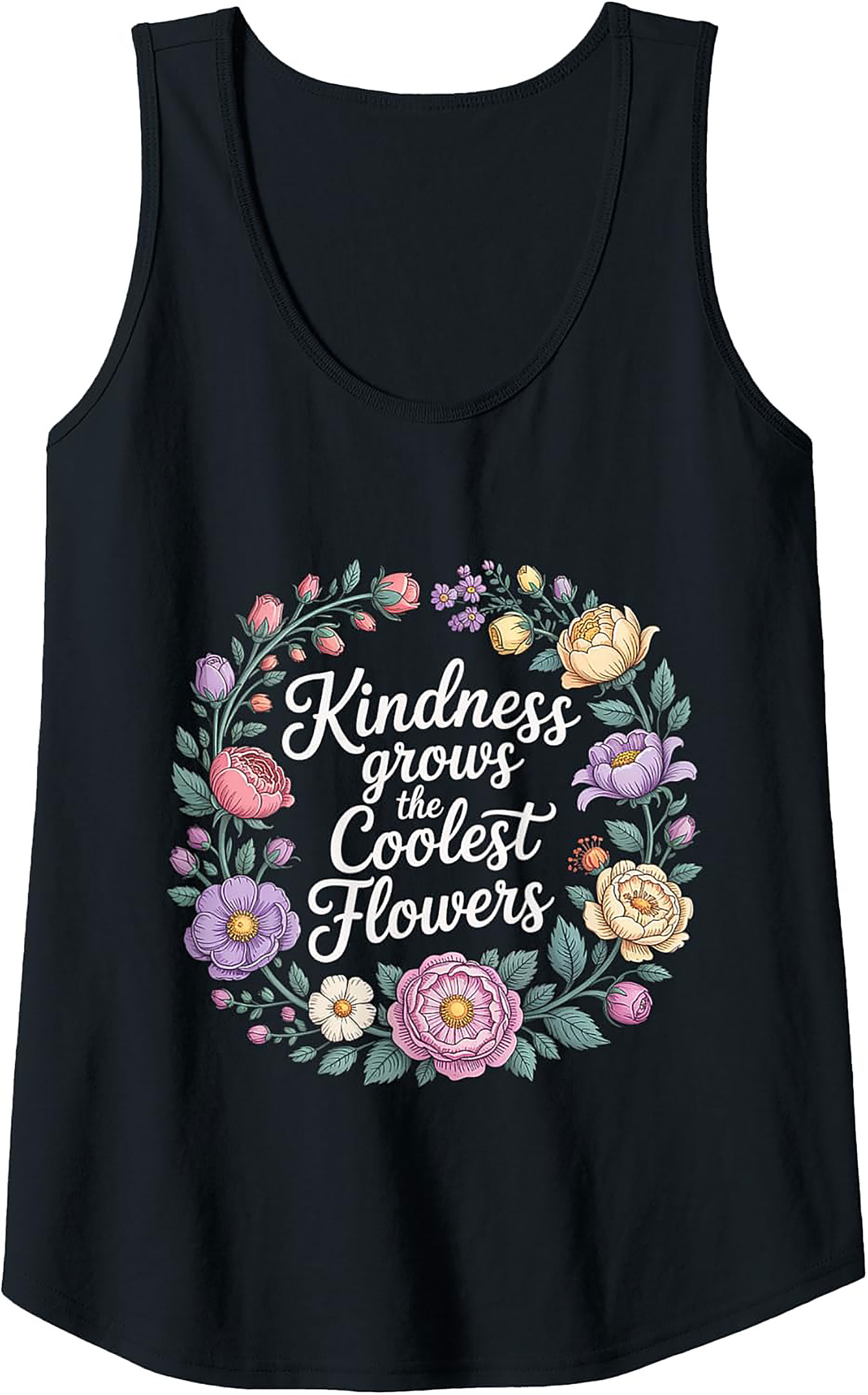 Kindness Grows Flowers Graphic Tank | Summer Sleeveless Shirt