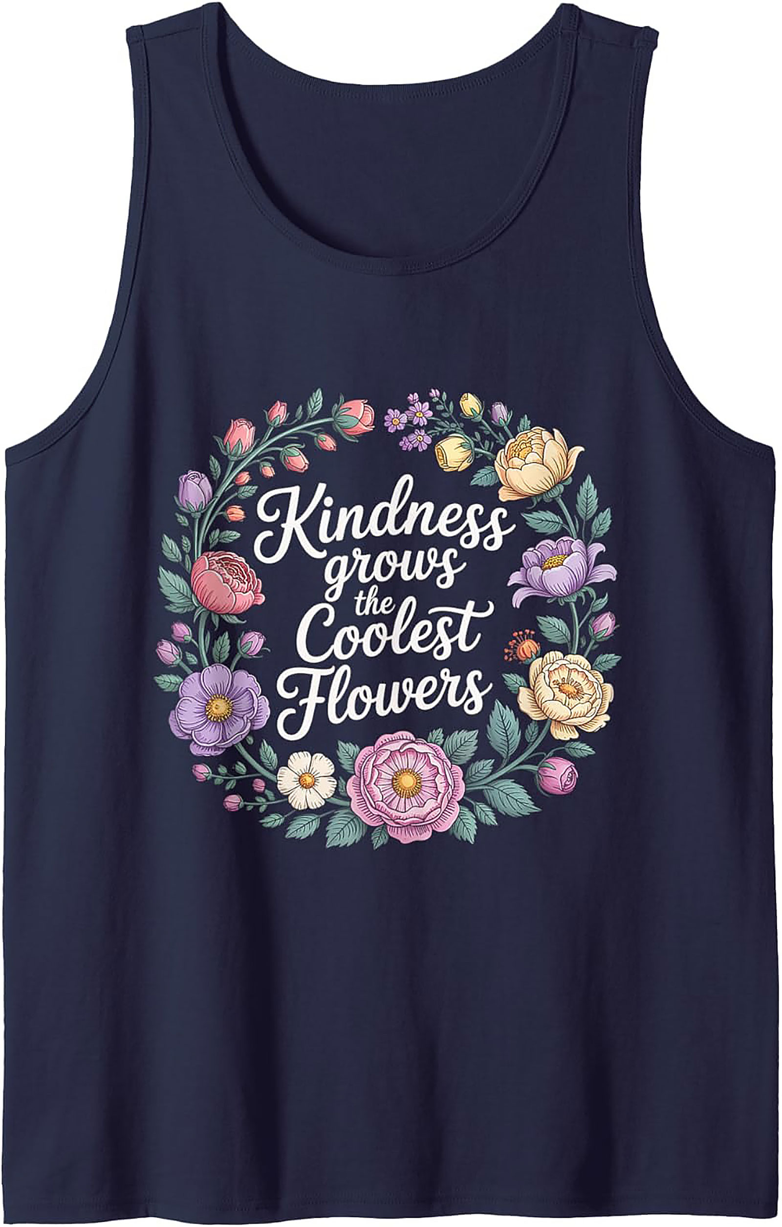 Kindness Grows Flowers Graphic Tank | Summer Sleeveless Shirt