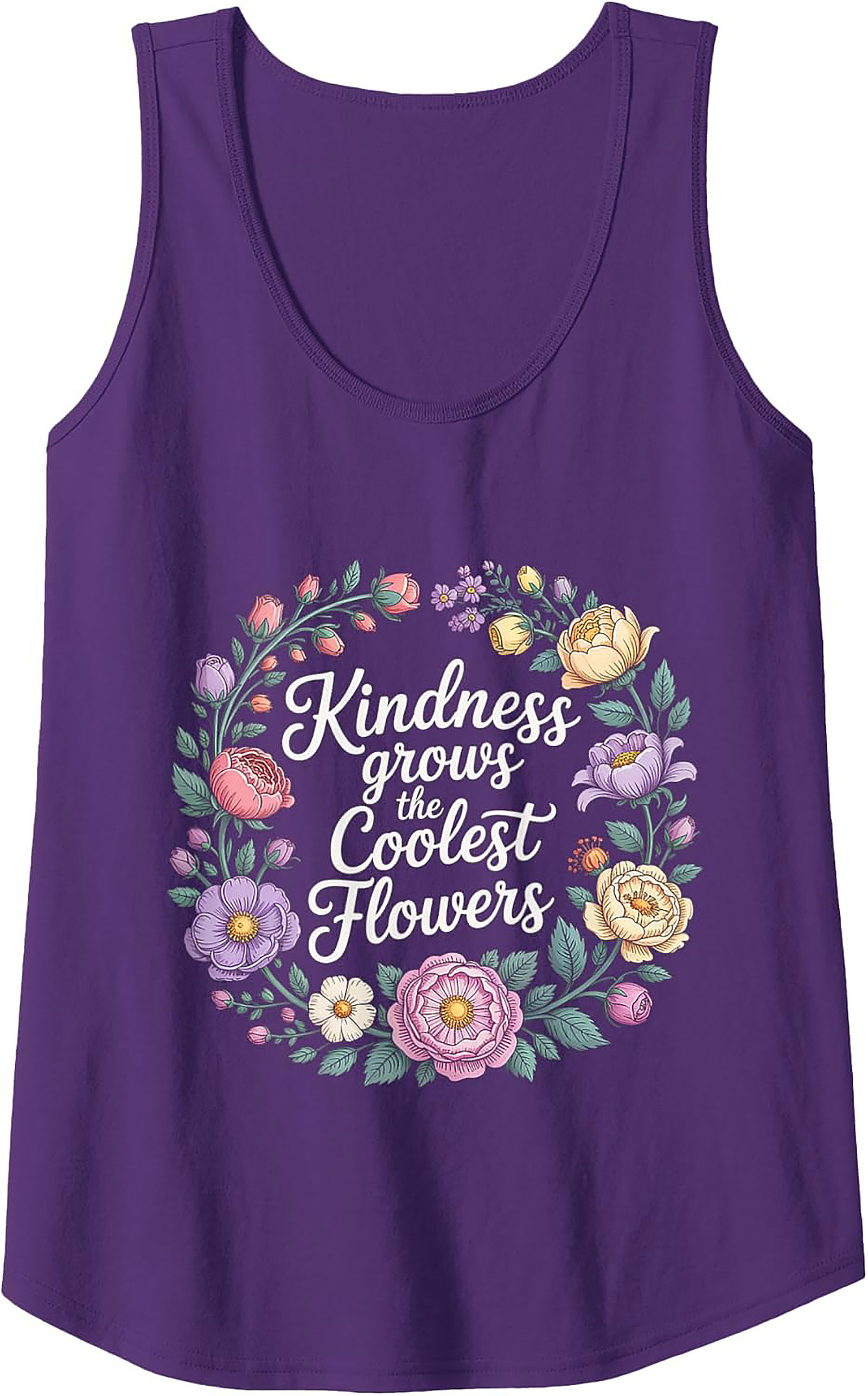 Kindness Grows Flowers Graphic Tank | Summer Sleeveless Shirt