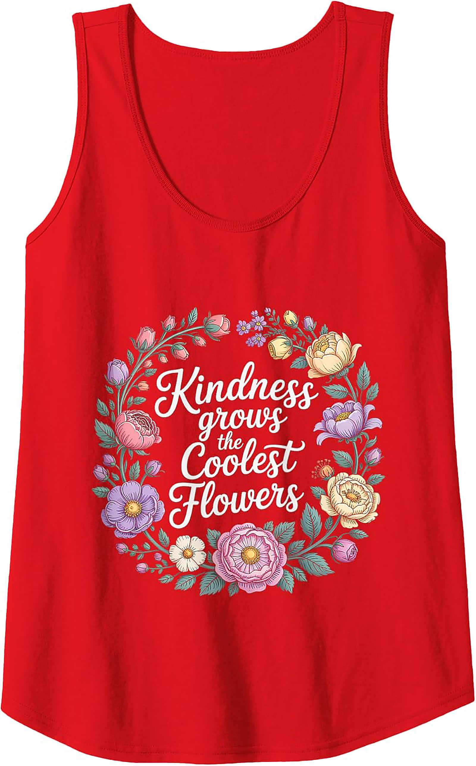 Kindness Grows Flowers Graphic Tank | Summer Sleeveless Shirt