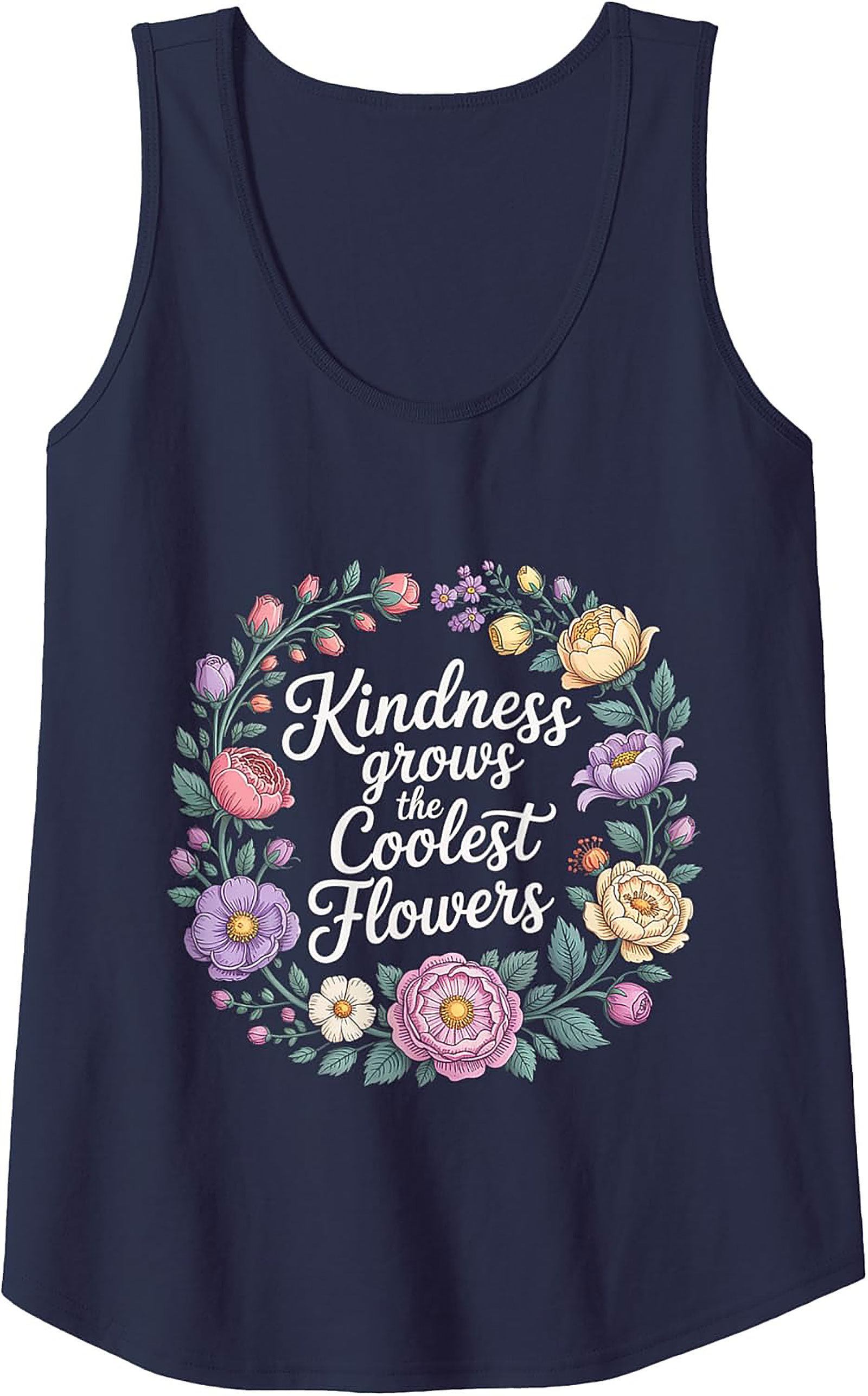 Kindness Grows Flowers Graphic Tank | Summer Sleeveless Shirt