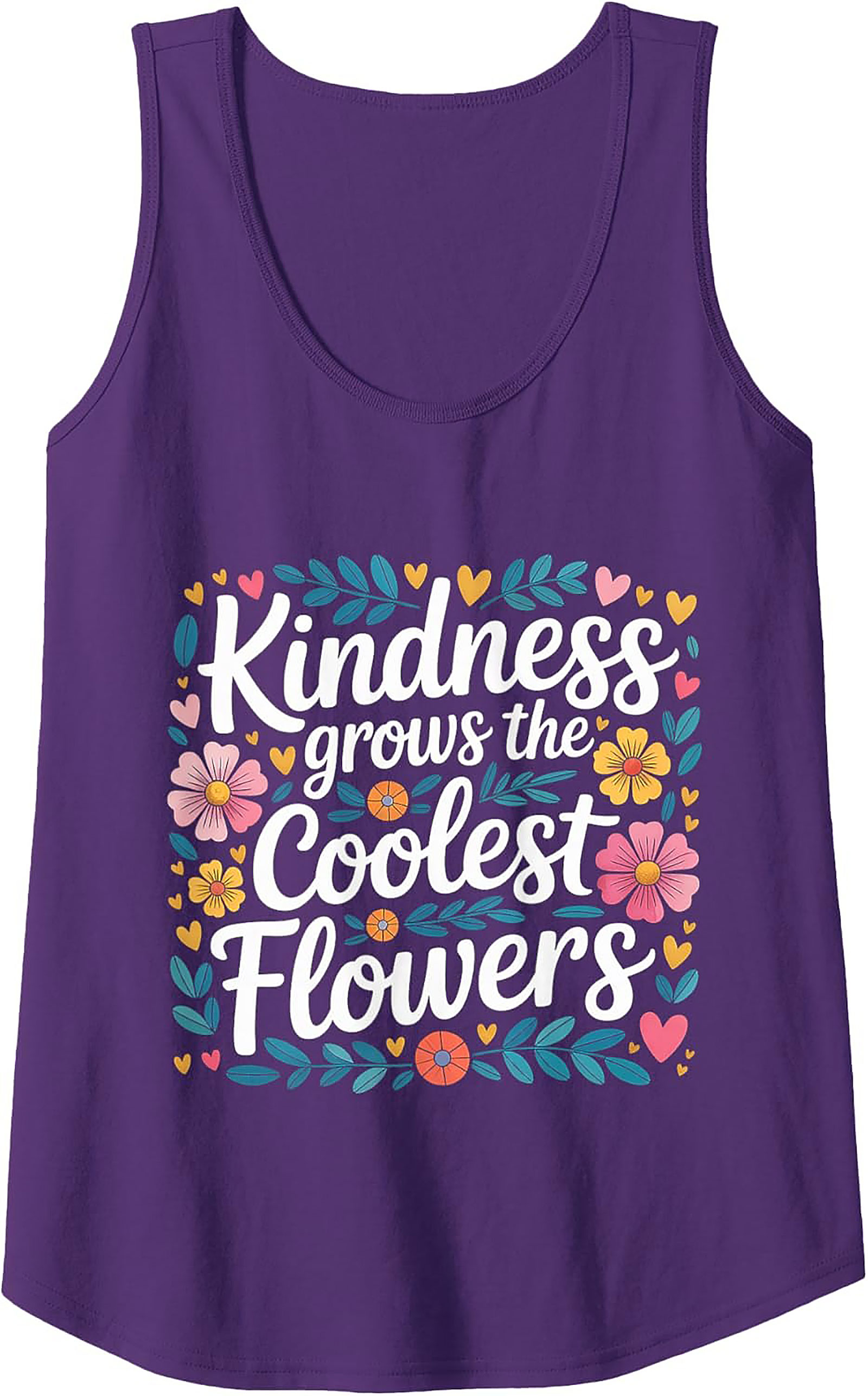 Kindness Grows Flowers Graphic Tank Top | Soft Cotton Tank