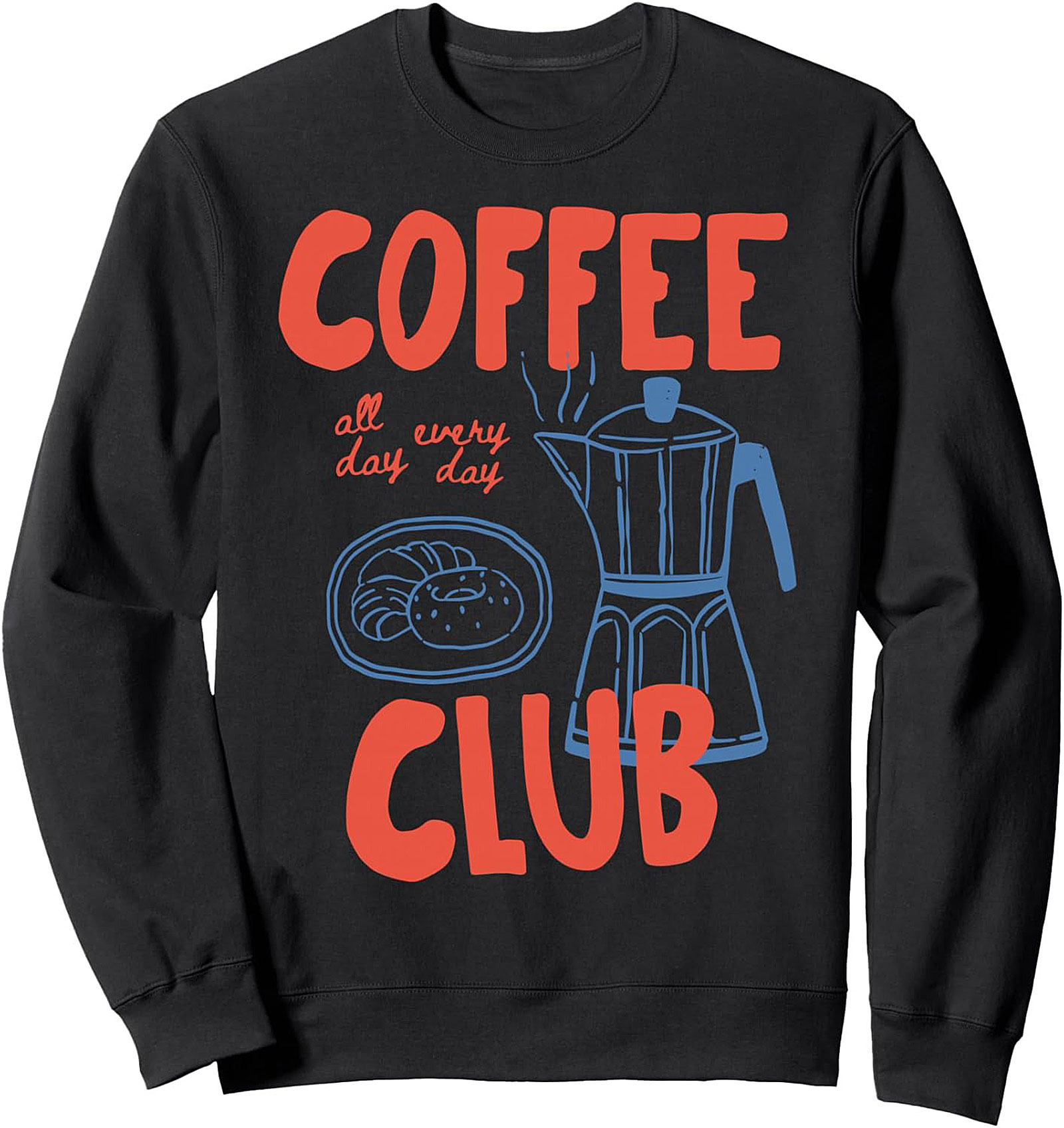 Coffee Club Graphic Sweatshirt Cozy Crewneck Pullover