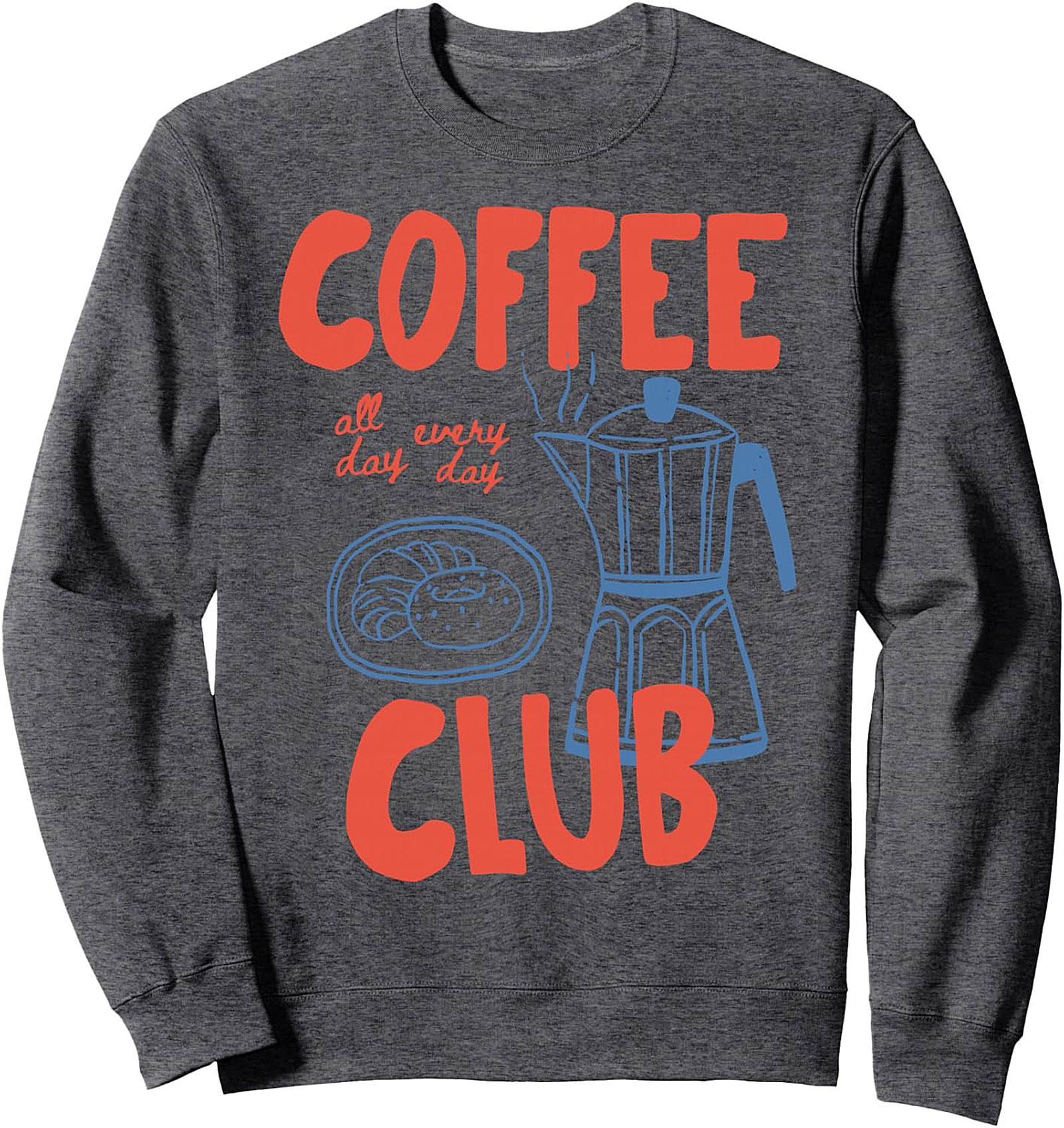 Coffee Club Graphic Sweatshirt Cozy Crewneck Pullover
