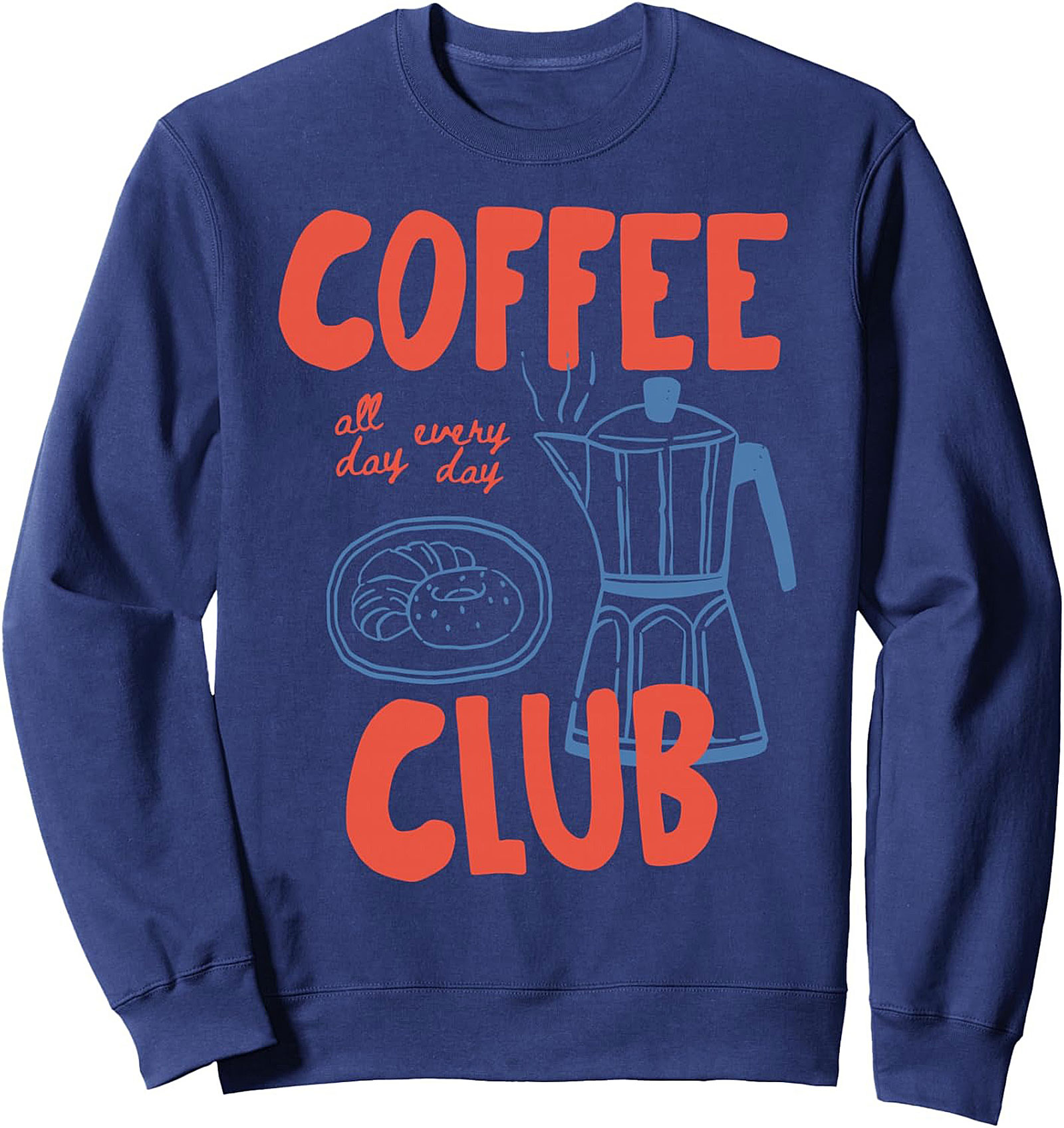 Coffee Club Graphic Sweatshirt Cozy Crewneck Pullover