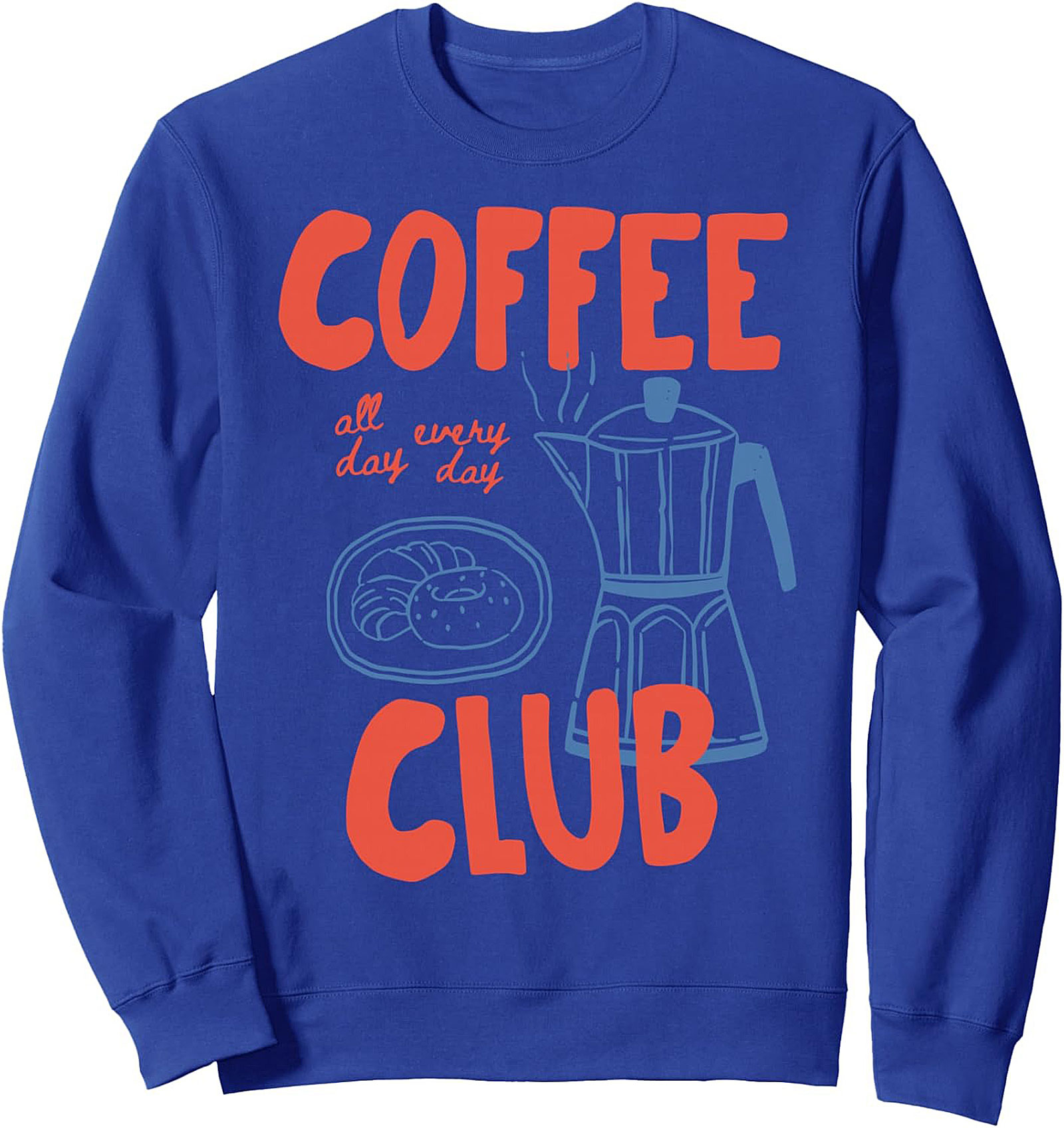 Coffee Club Graphic Sweatshirt Cozy Crewneck Pullover