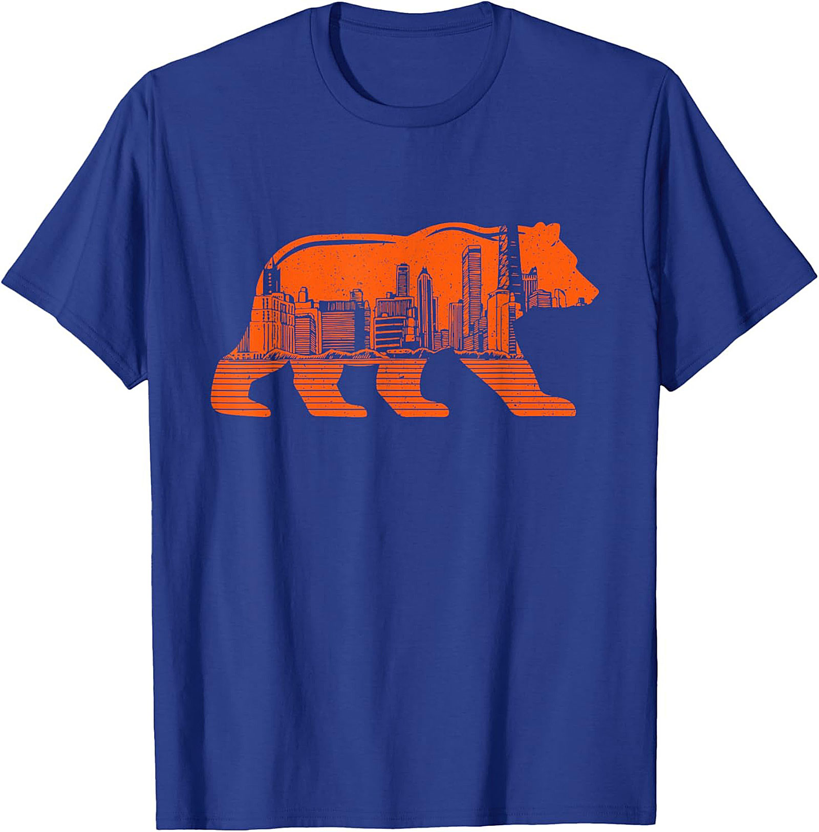 Chicago Bear City Skyline T-Shirt Bold Orange Graphic Tee