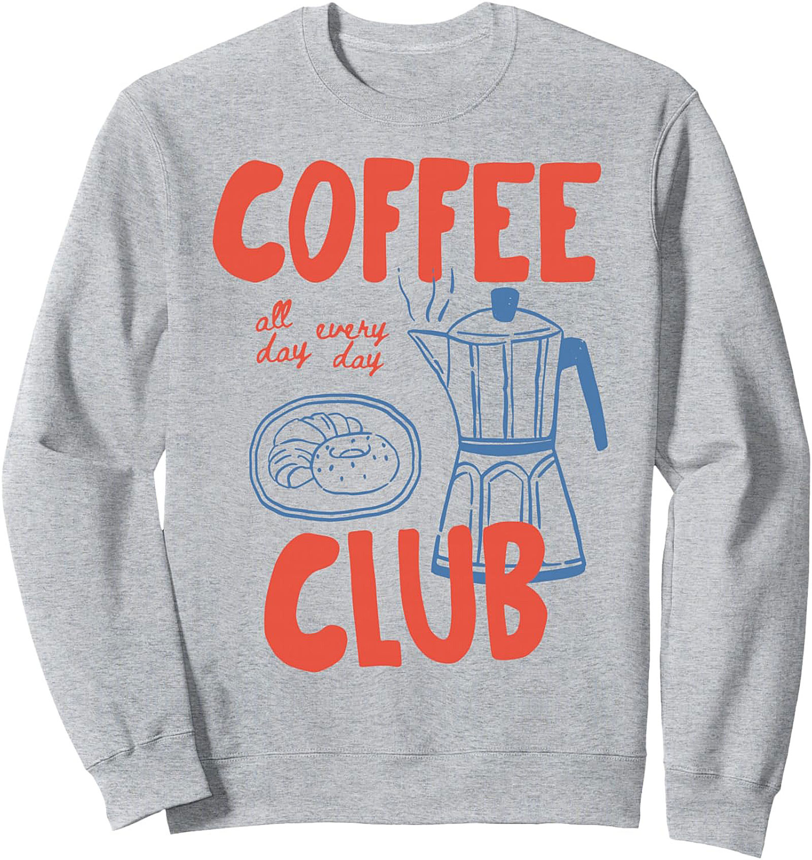 Coffee Club Graphic Sweatshirt Cozy Crewneck Pullover