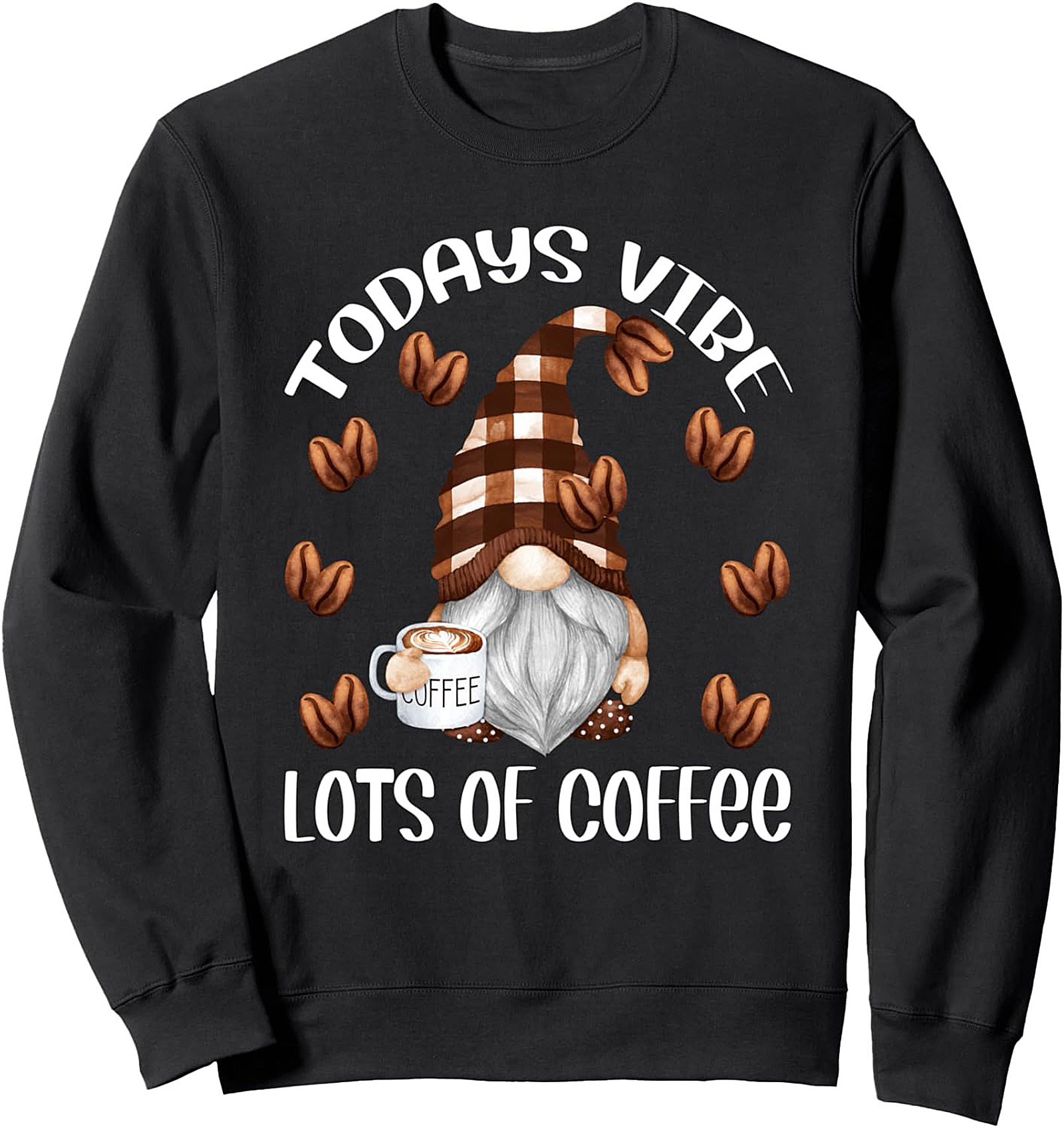 Coffee Gnome Graphic Sweatshirt - Cozy Crewneck for Coffee Lovers